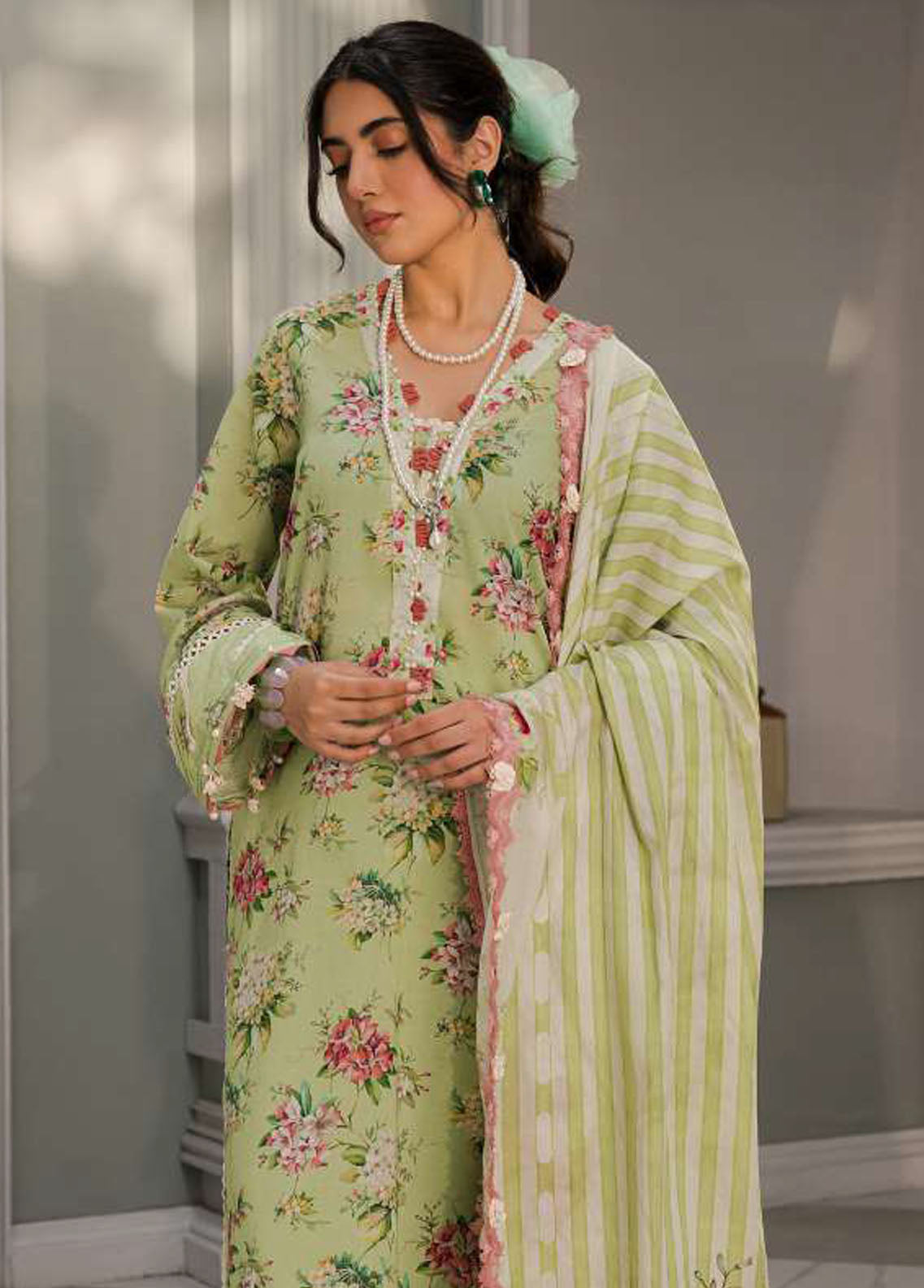 Elaf Embroidered Lawn Suits Unstitched 3 Piece EF23L EPP-06A - Summer Collection