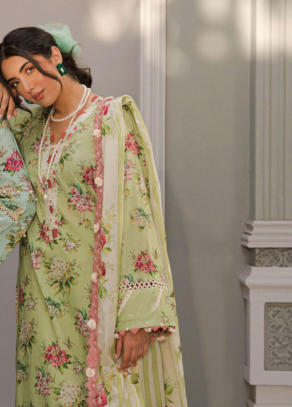 Elaf Embroidered Lawn Suits Unstitched 3 Piece EF23L EPP-06A - Summer Collection