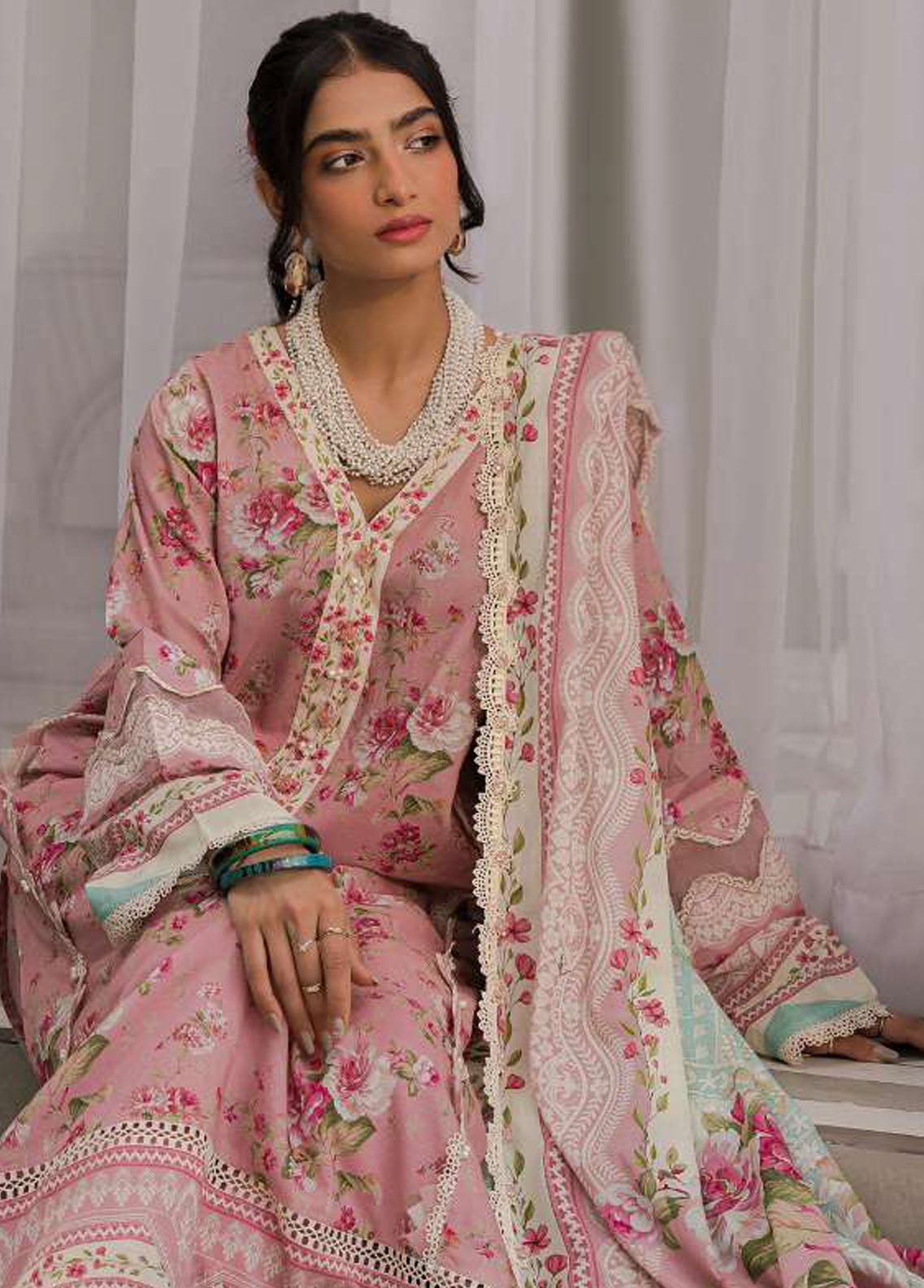 Elaf Embroidered Lawn Suits Unstitched 3 Piece EF23L EPP-07A - Summer Collection