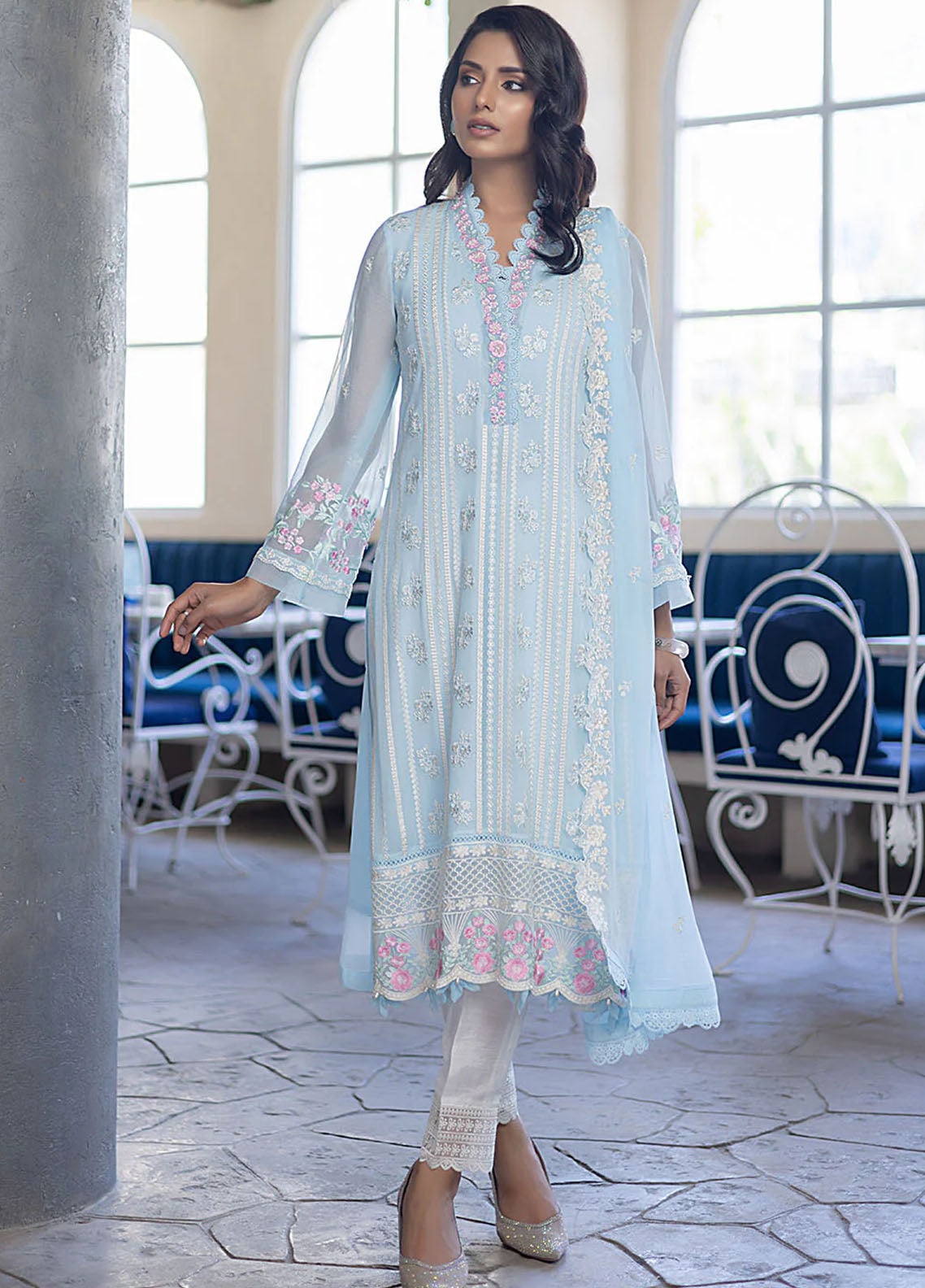 Ensembles By Azure Chiffon Collection 2023 Sky Bloom