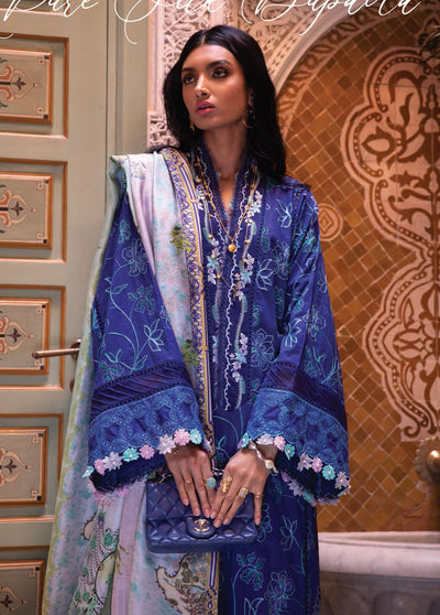 Farah Talib Aziz Kesh Luxury Lawn Unstitched Collection 2023 FTA-11 Jardin Blue