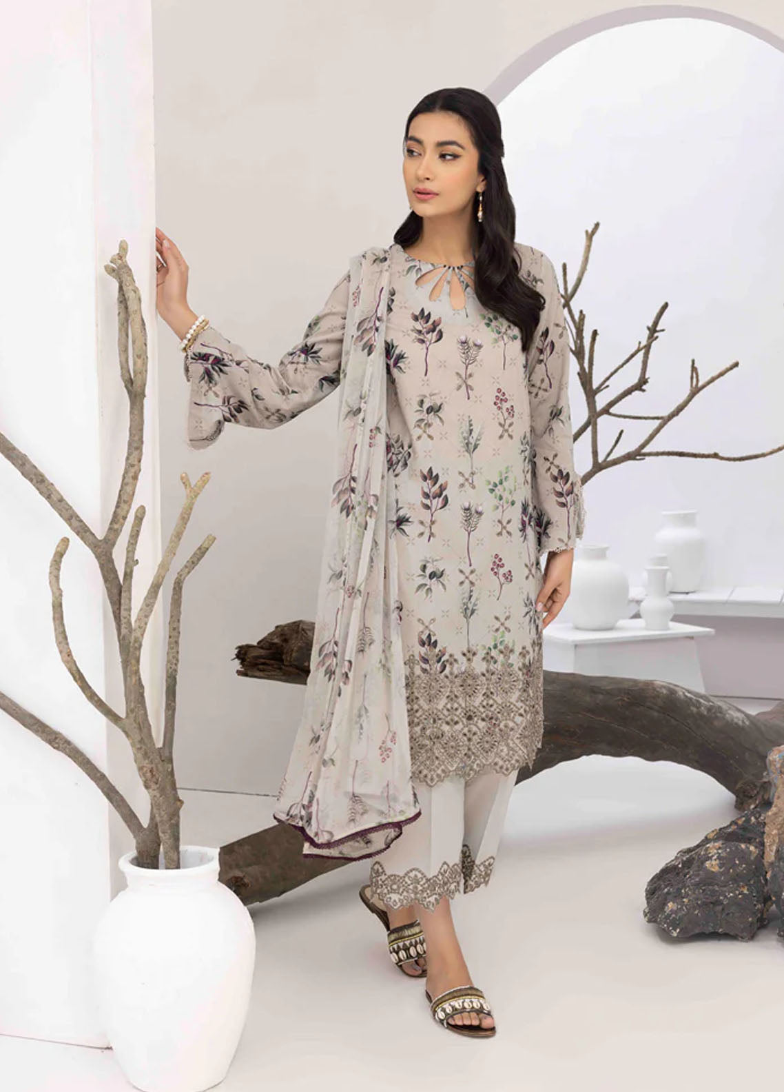 Flora By Panache Embroidered Swiss Lawn Collection D-06