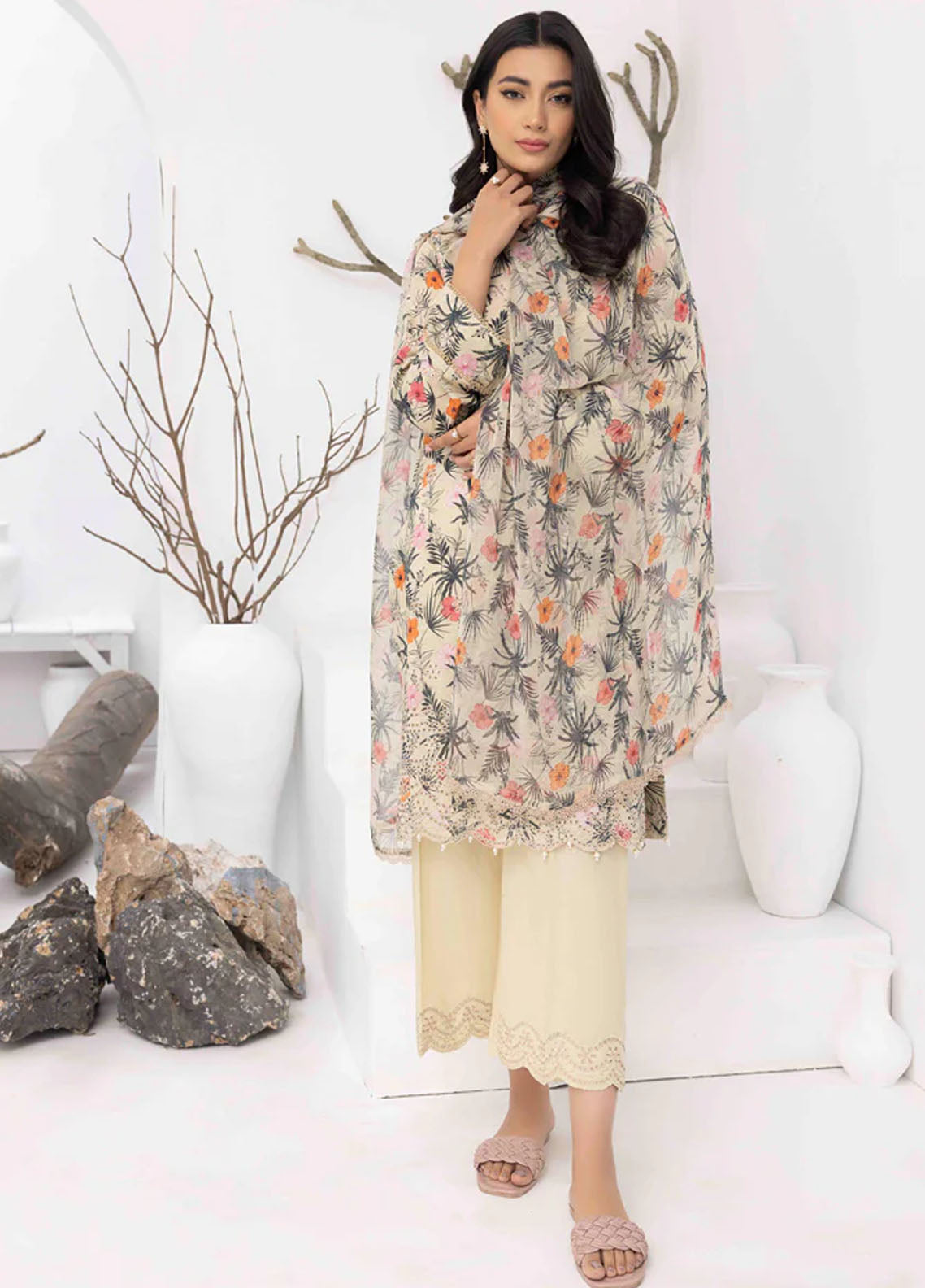Flora By Panache Embroidered Swiss Lawn Collection D-08