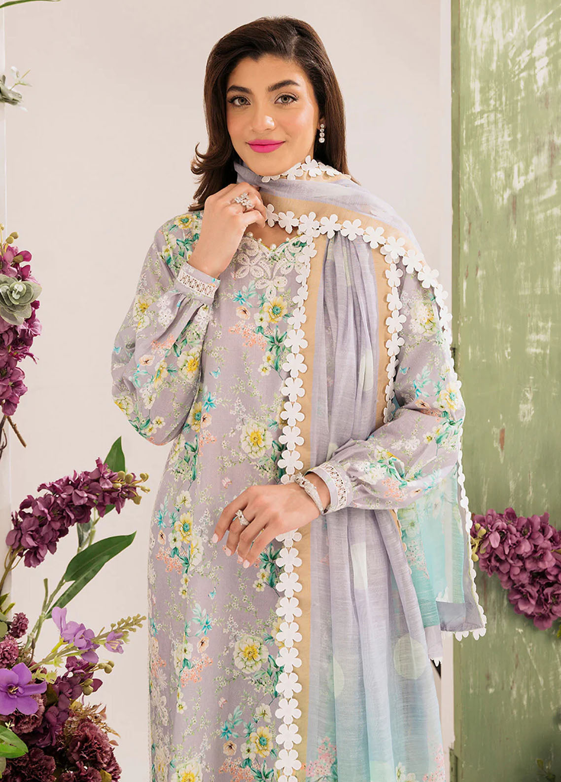 French Garden By Faixa Faixal Unstitched Eid Collection 2023 lily