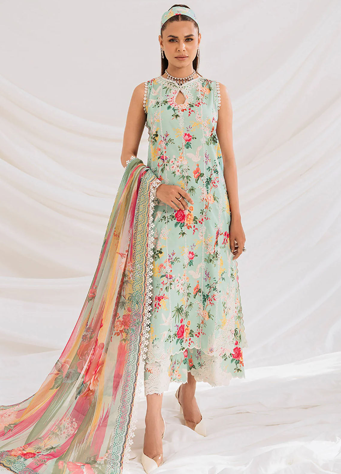 French Garden By Faixa Faixal Unstitched Eid Collection 2023 Heather