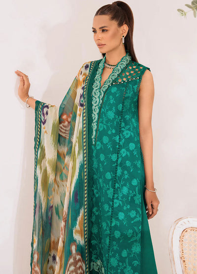 French Garden By Faixa Faixal Unstitched Eid Collection 2023 Emerald Dream