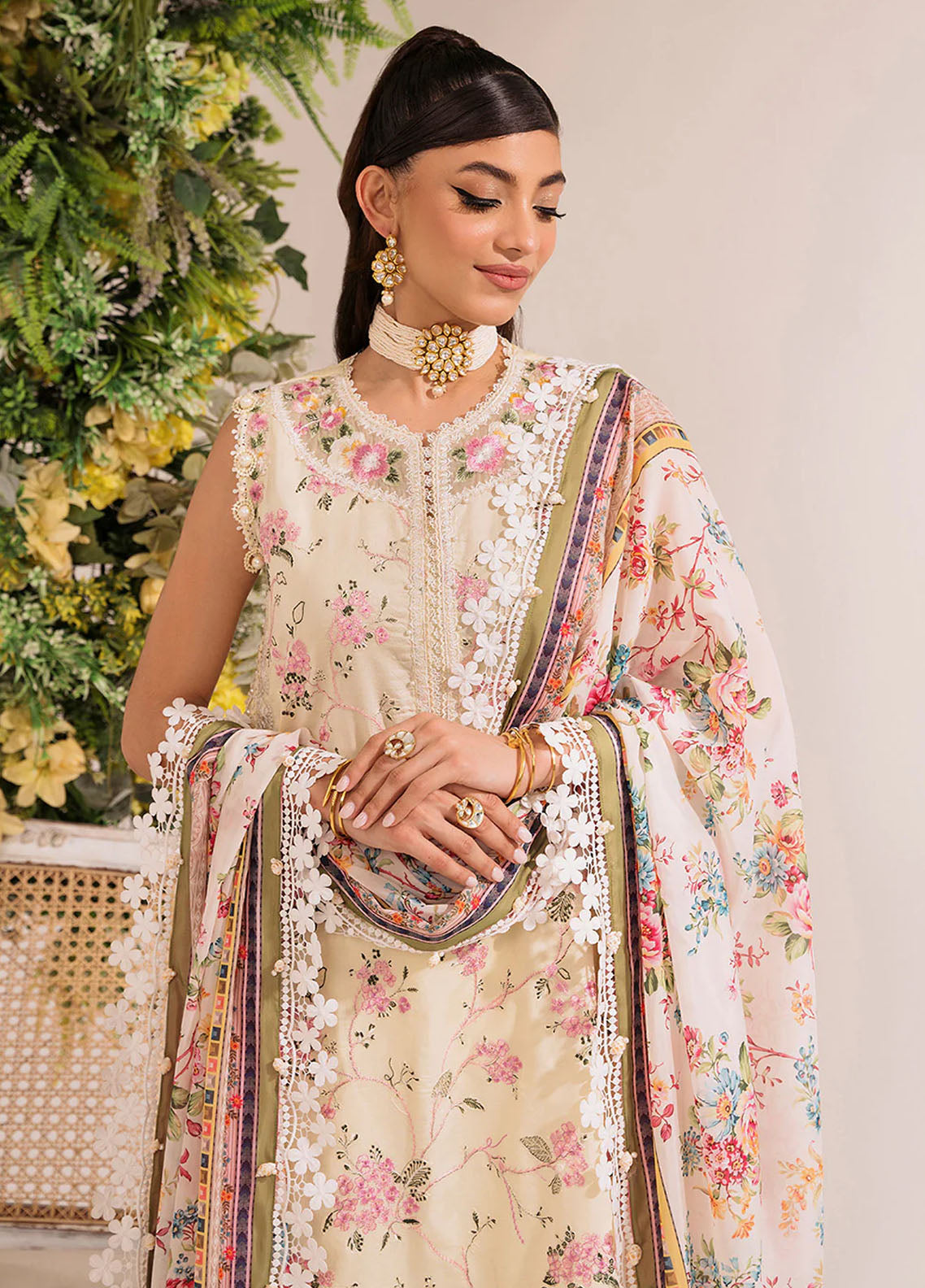 French Garden By Faixa Faixal Unstitched Eid Collection 2023 Summer Sunrise