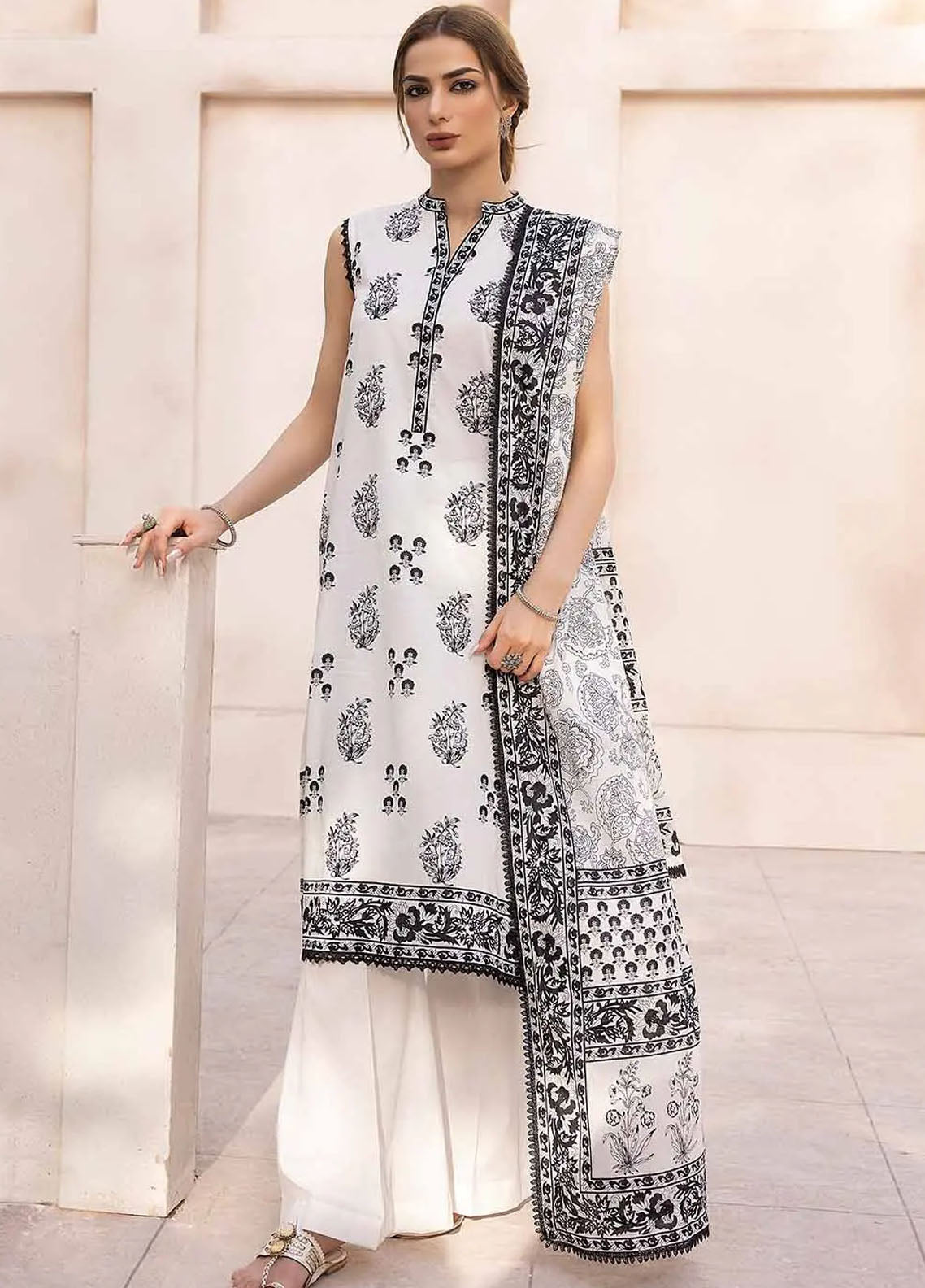 Gul Ahmed Black & White Unstitched Lawn Collection 2023 B-32026