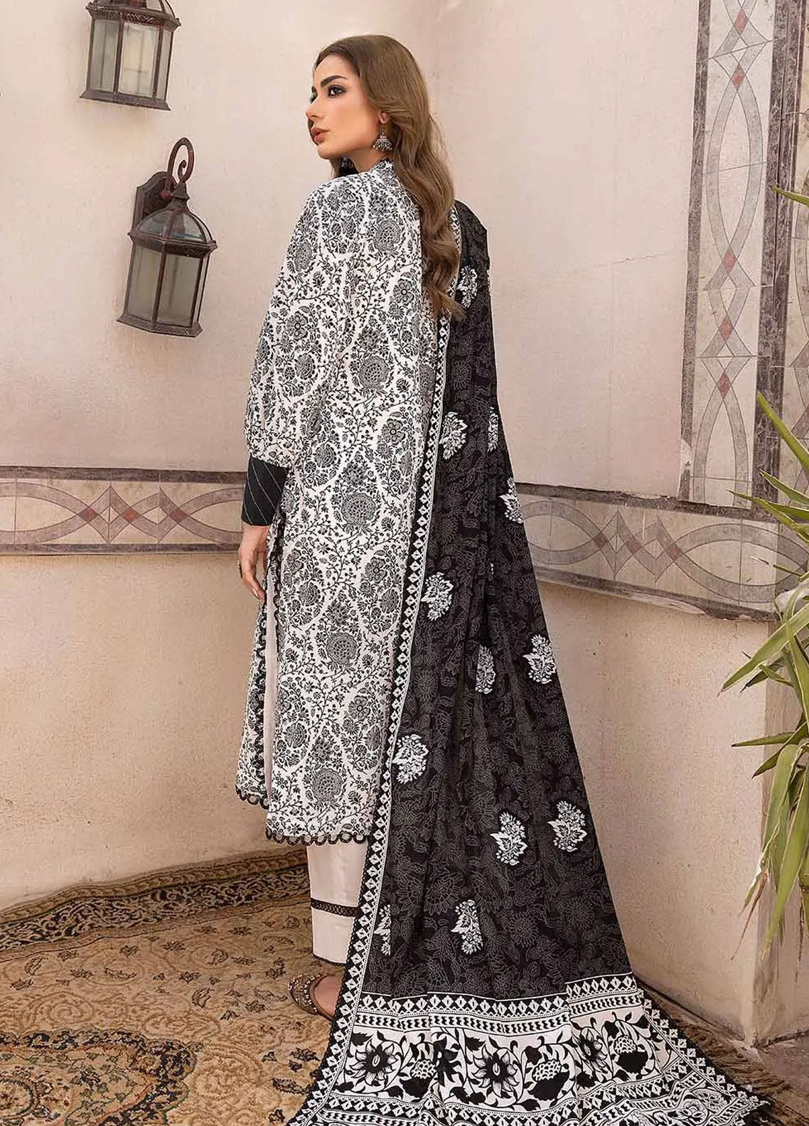 Gul Ahmed Black & White Unstitched Lawn Collection 2023 B-32031