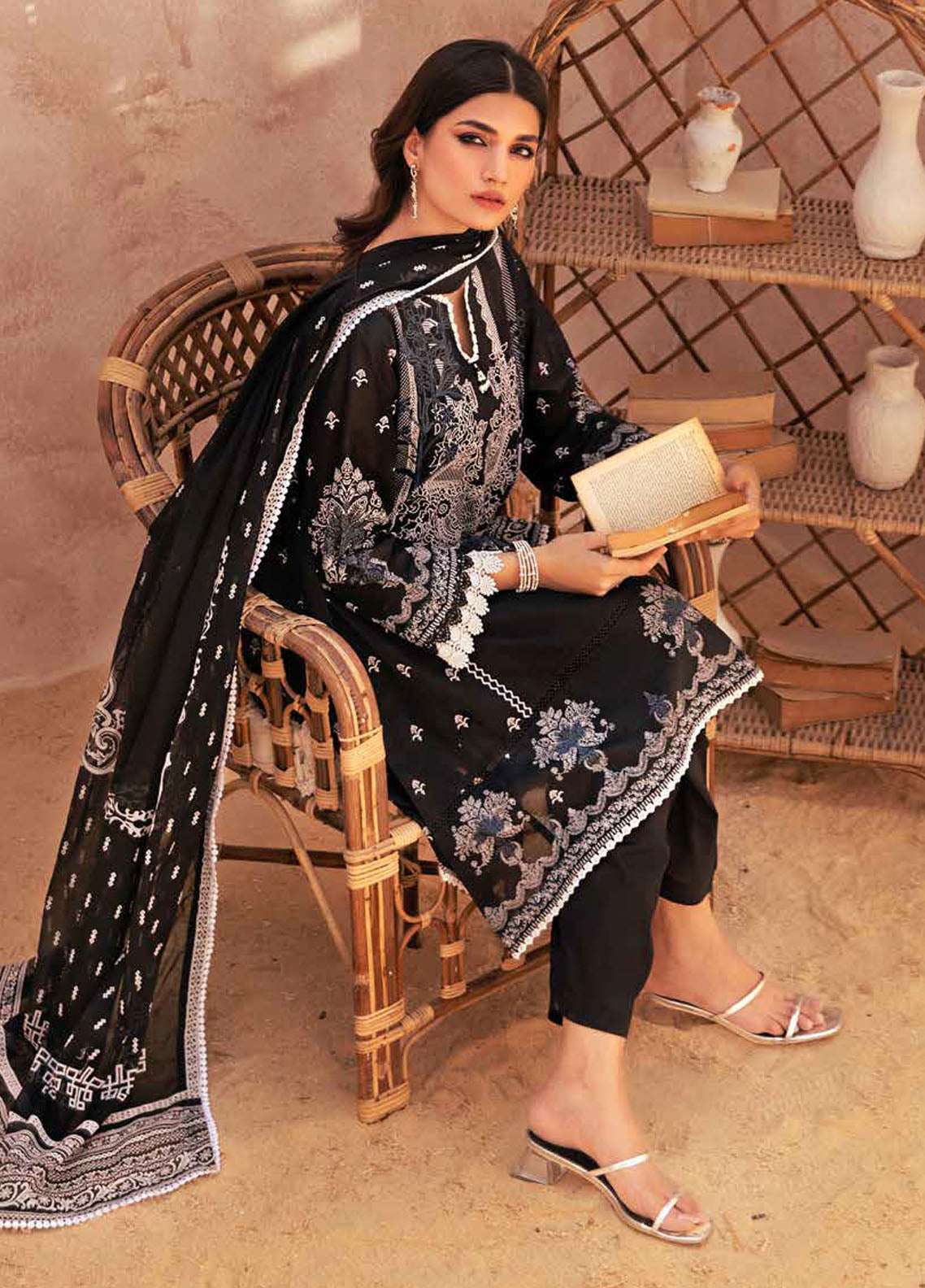 Gul Ahmed Black & White Unstitched Lawn Collection 2023 B-32039