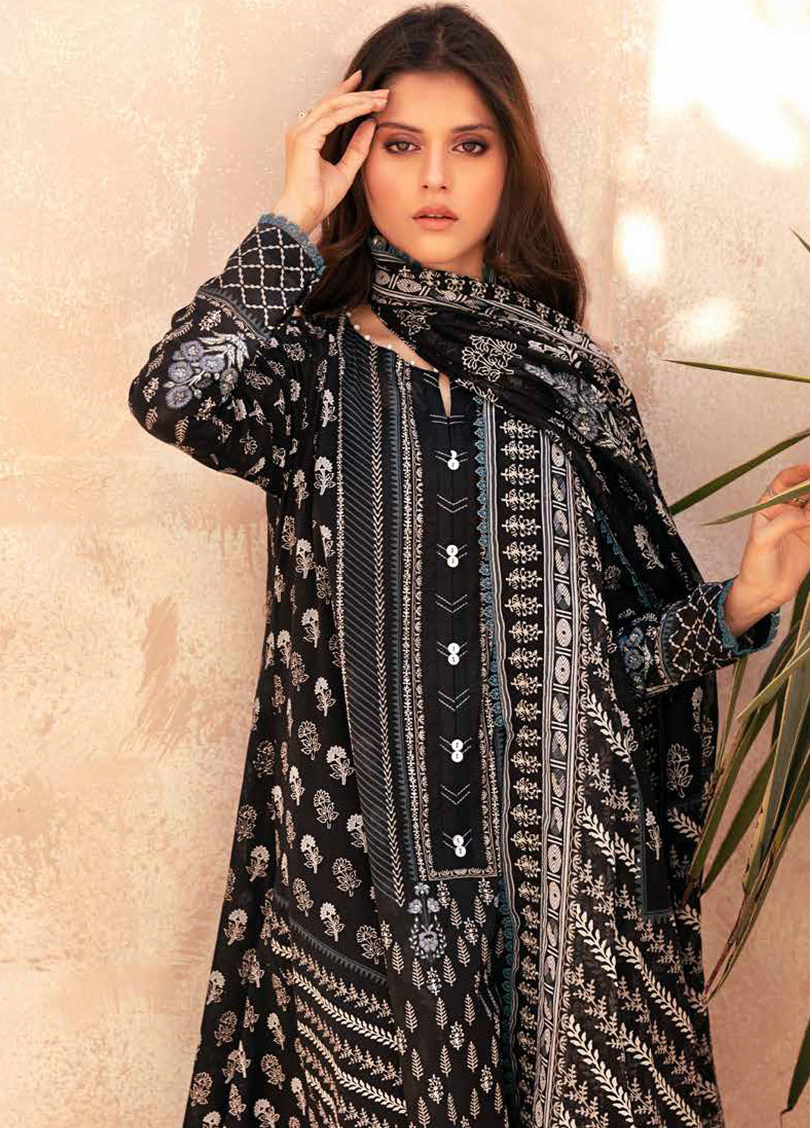 Gul Ahmed Black & White Unstitched Lawn Collection 2023 B-32040