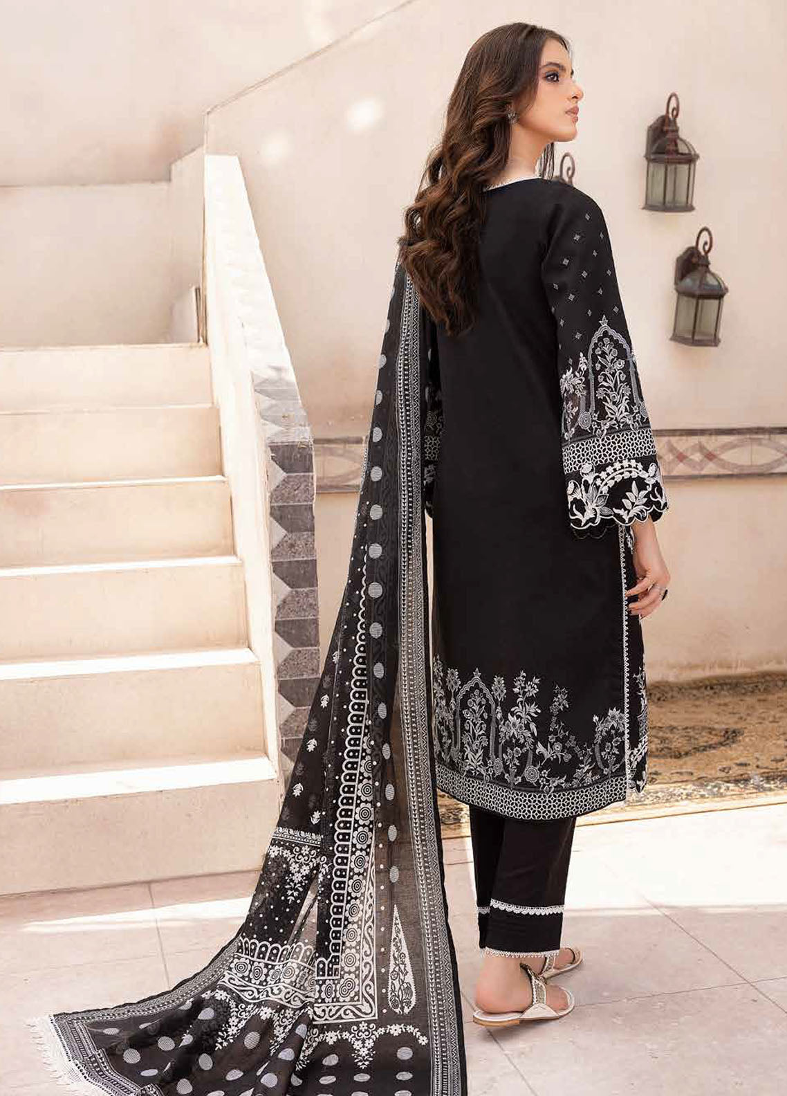 Gul Ahmed Black & White Unstitched Lawn Collection 2023 B-32036