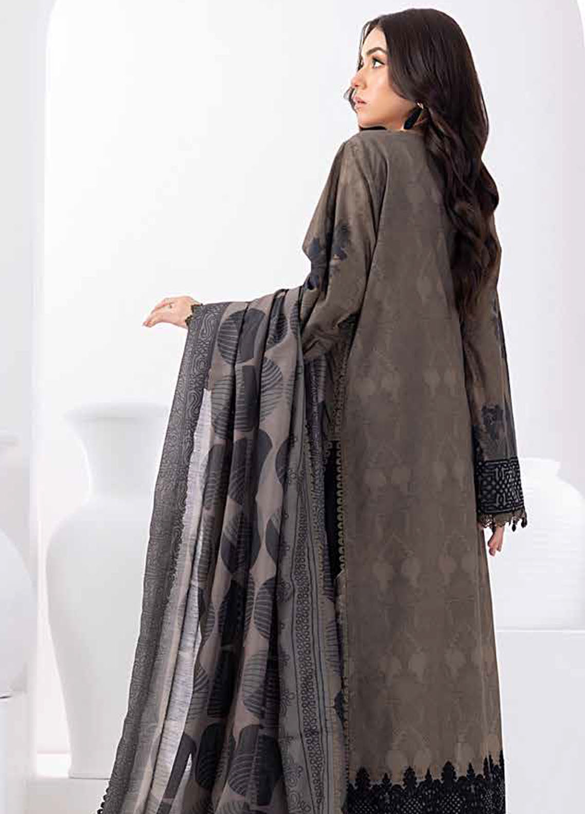 Gul Ahmed Black & White Unstitched Lawn Collection 2023 PC-32002