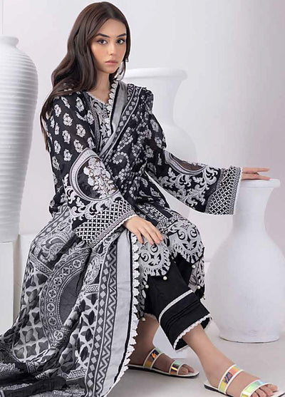 Gul Ahmed Black & White Unstitched Lawn Collection 2023 MJ-32061