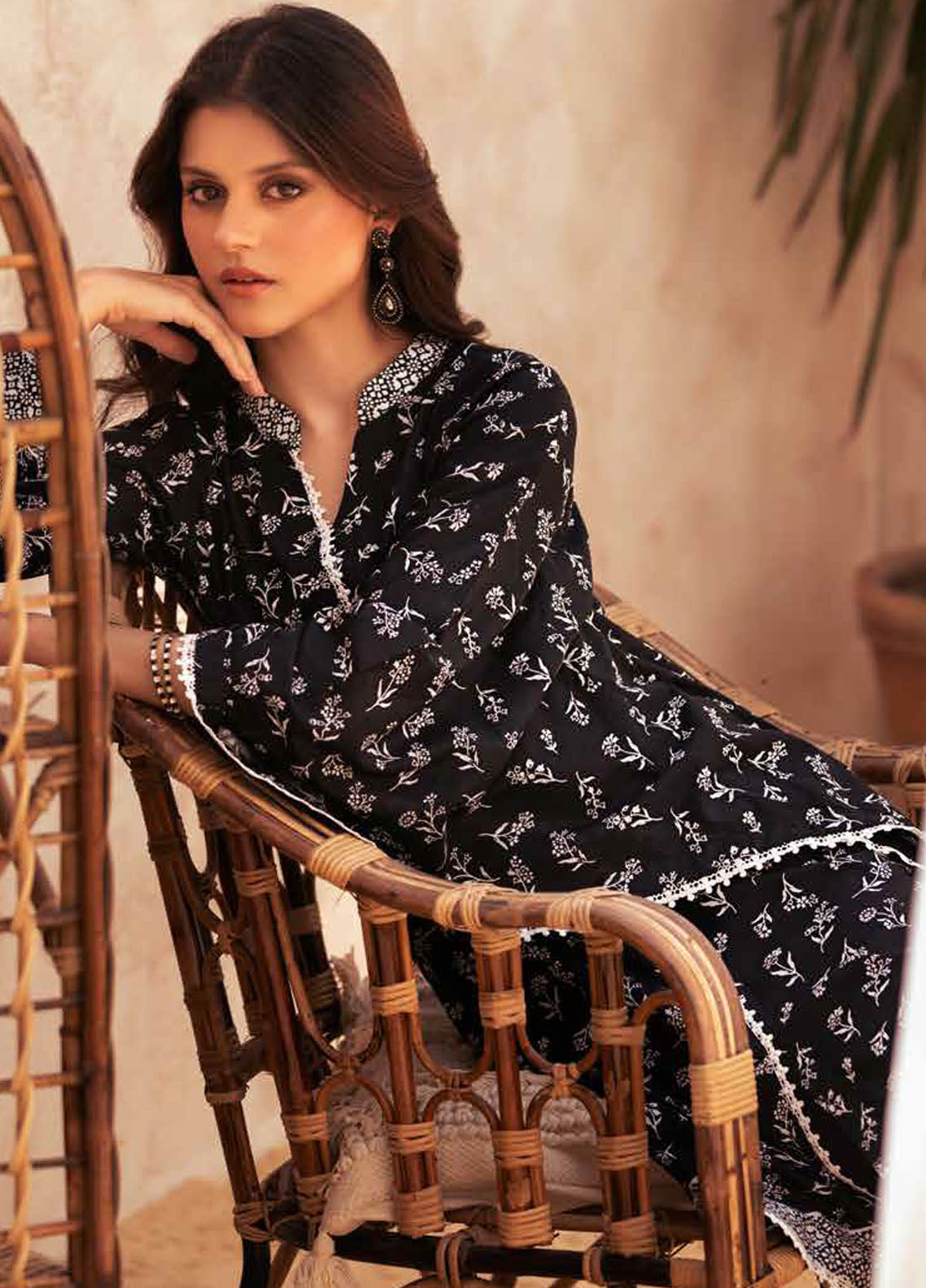 Gul Ahmed Black & White Unstitched Lawn Collection 2023 BT-32007