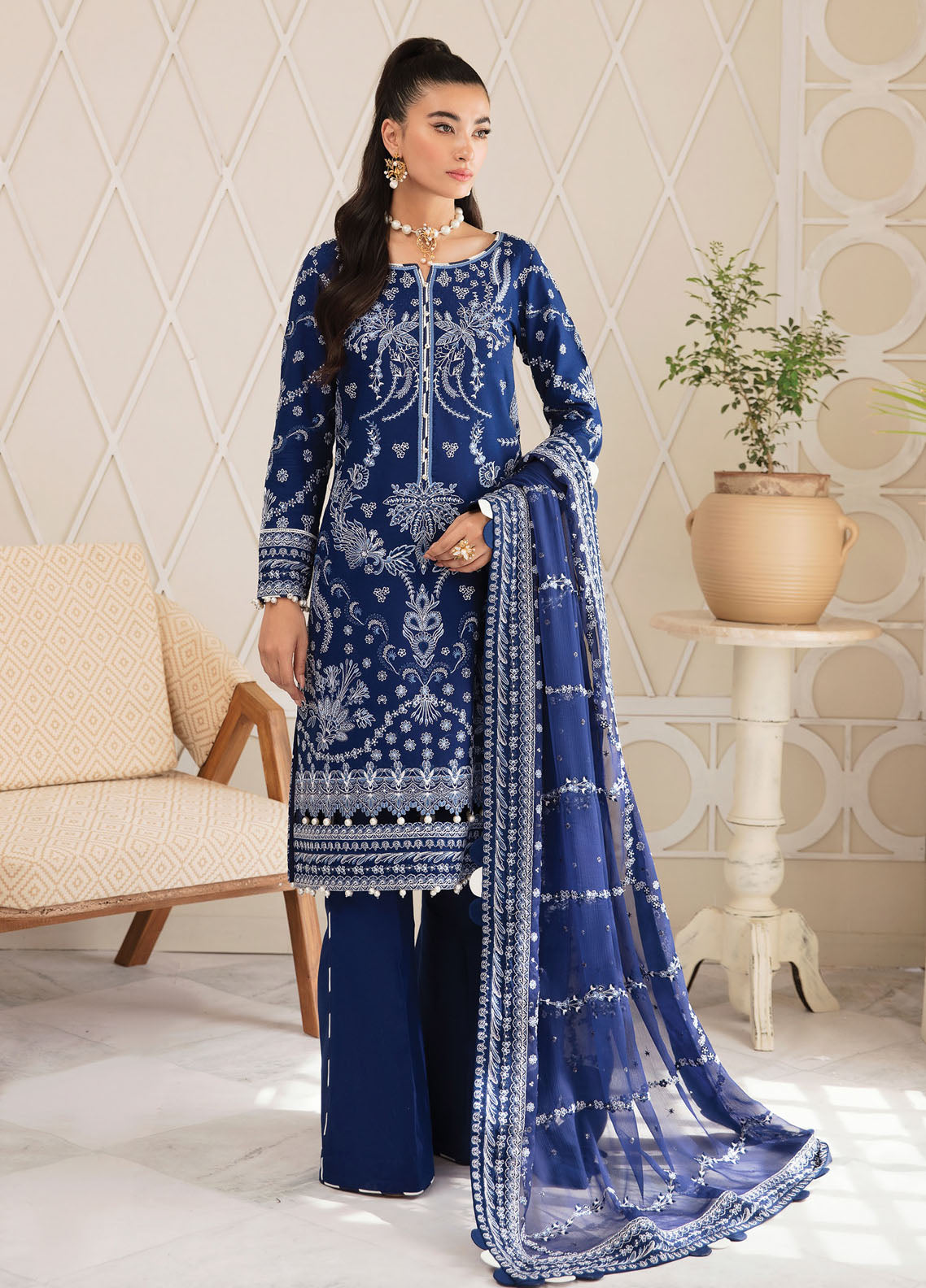 Gulaal Luxury Lawn Collection 2023 Vol-2 D-01 Zamayal