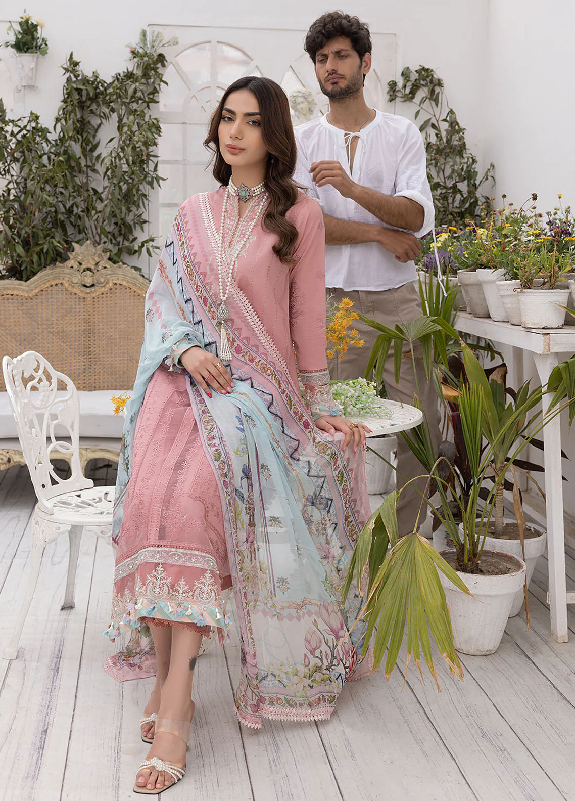 Hazel By Izel Unstitched Luxury Lawn Collection 2023 HLLC-05 Hibiscus