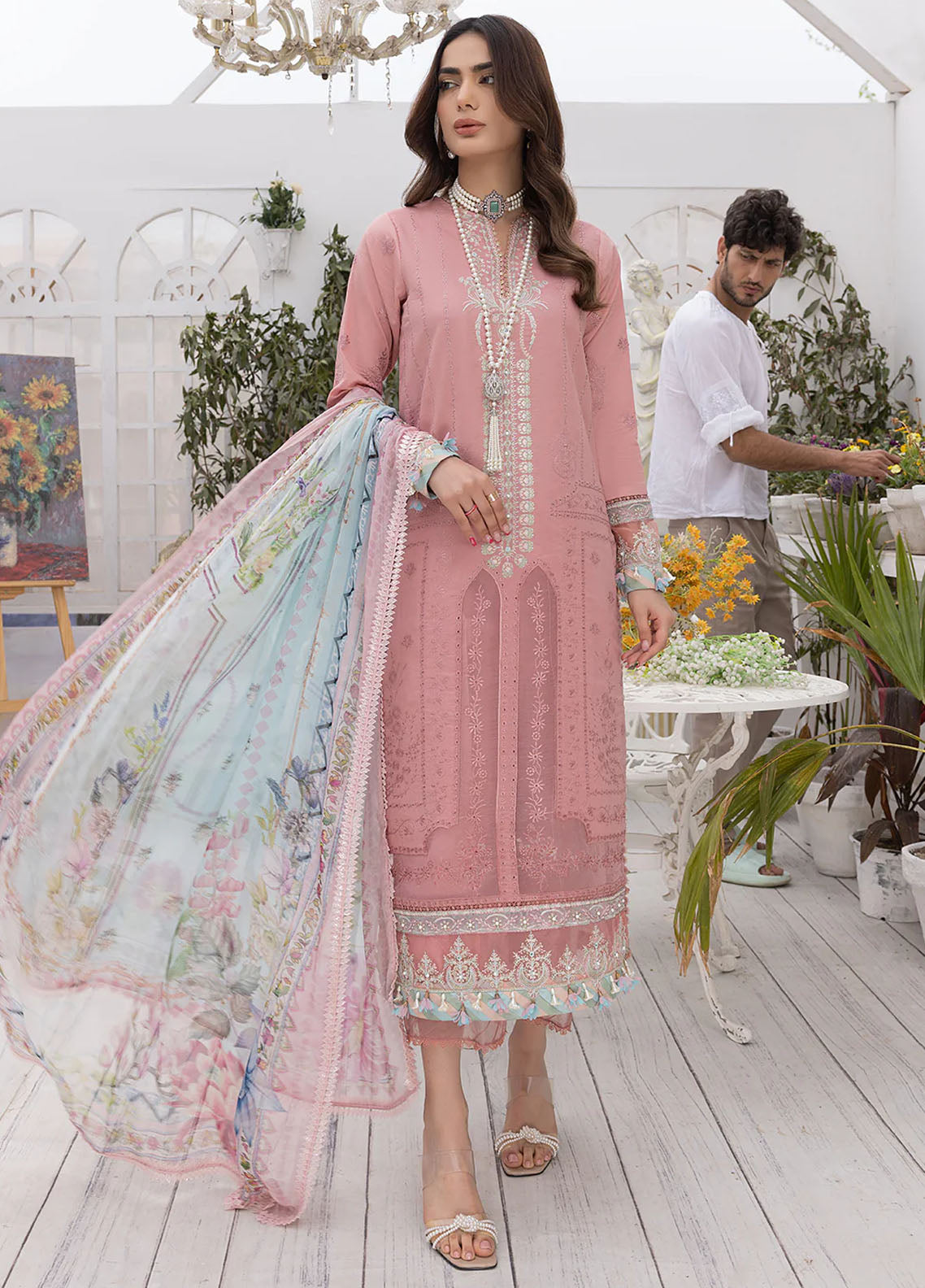 Hazel By Izel Unstitched Luxury Lawn Collection 2023 HLLC-05 Hibiscus