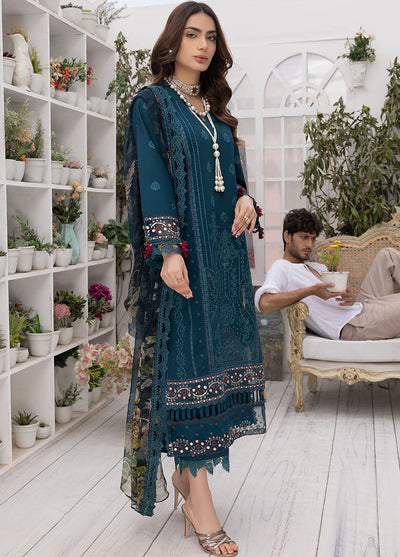 Hazel By Izel Unstitched Luxury Lawn Collection 2023 HLLC-06 Peacock