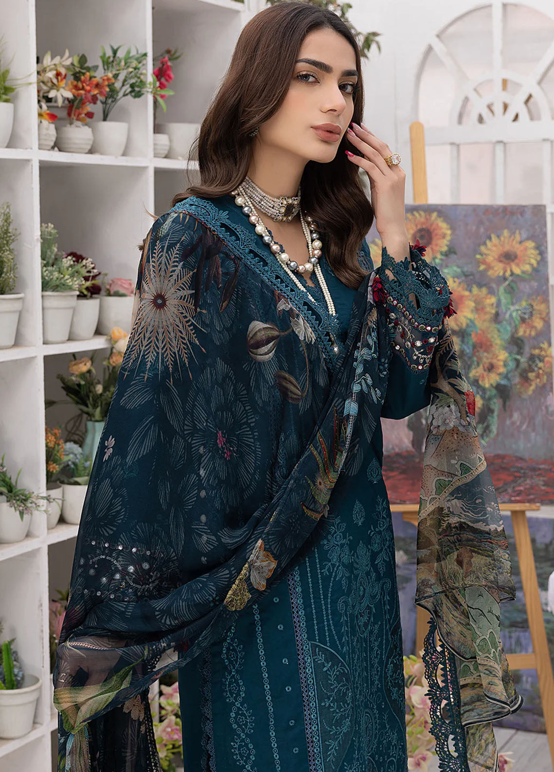 Hazel By Izel Unstitched Luxury Lawn Collection 2023 HLLC-06 Peacock