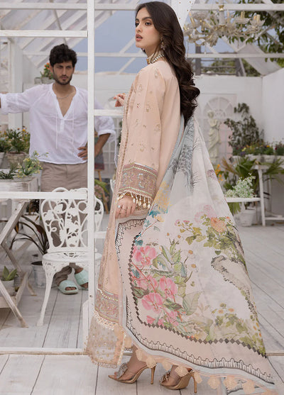 Hazel By Izel Unstitched Luxury Lawn Collection 2023 HLLC-07 Sepia