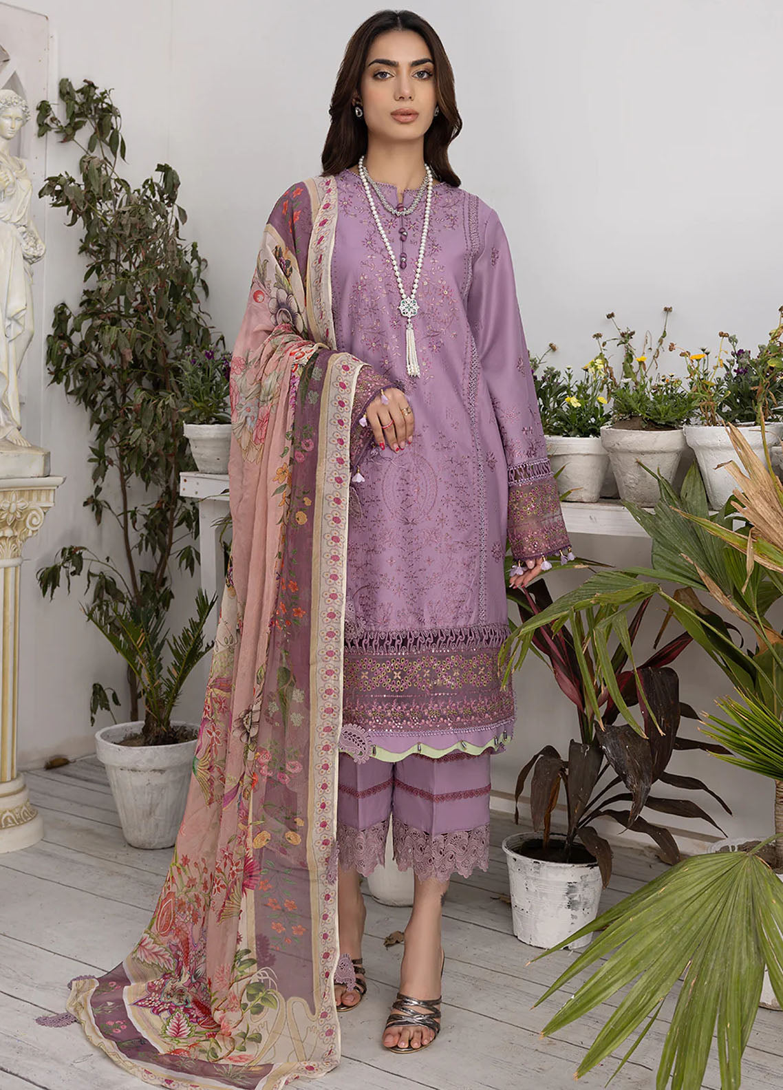 Hazel By Izel Unstitched Luxury Lawn Collection 2023 HLLC-09 Orchid