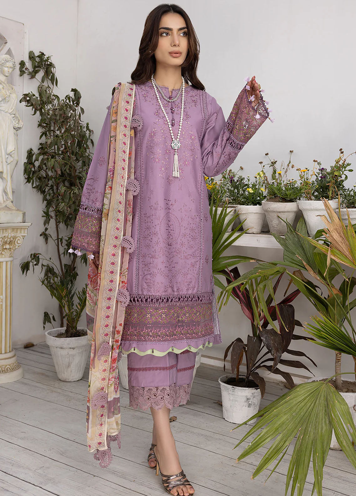 Hazel By Izel Unstitched Luxury Lawn Collection 2023 HLLC-09 Orchid