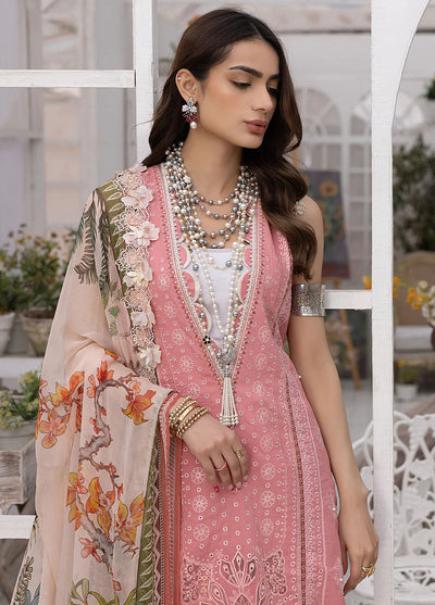 Hazel By Izel Unstitched Luxury Lawn Collection 2023 HLLC-10 Flamingo