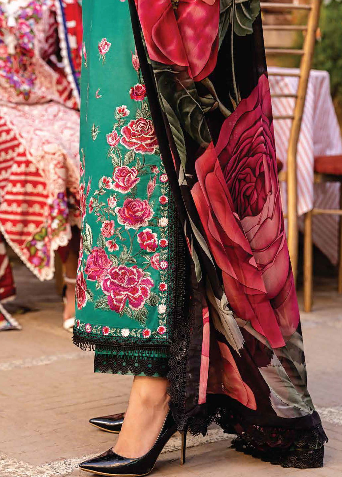 Hemline by Mushq Embroidered Lawn Suits Unstitched 3 Piece MQ23HMS HML23-1B RINA - Spring / Summer Collection