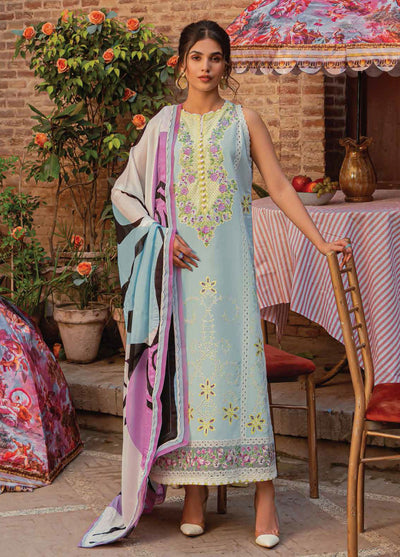 Hemline by Mushq Embroidered Lawn Suits Unstitched 3 Piece MQ23HMS HML23-2B EVA - Spring / Summer Collection