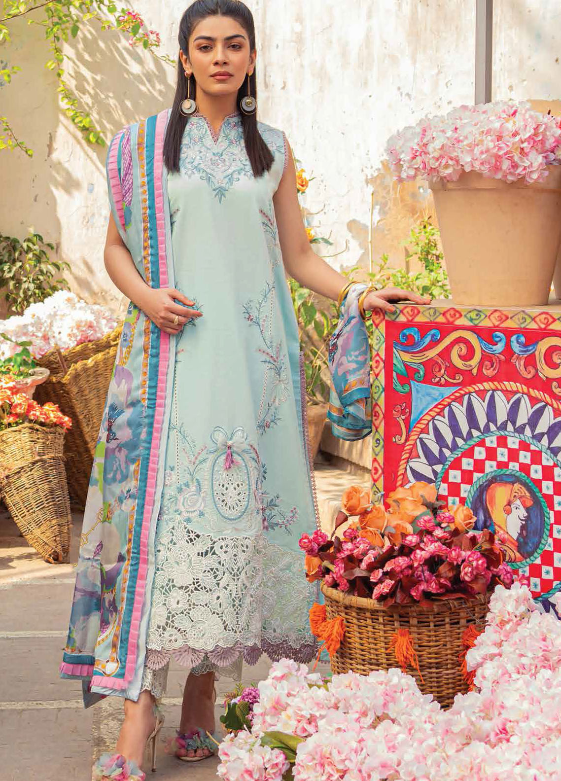 Hemline by Mushq Embroidered Lawn Suits Unstitched 3 Piece MQ23HMS HML23-3A SERENA - Spring / Summer Collection
