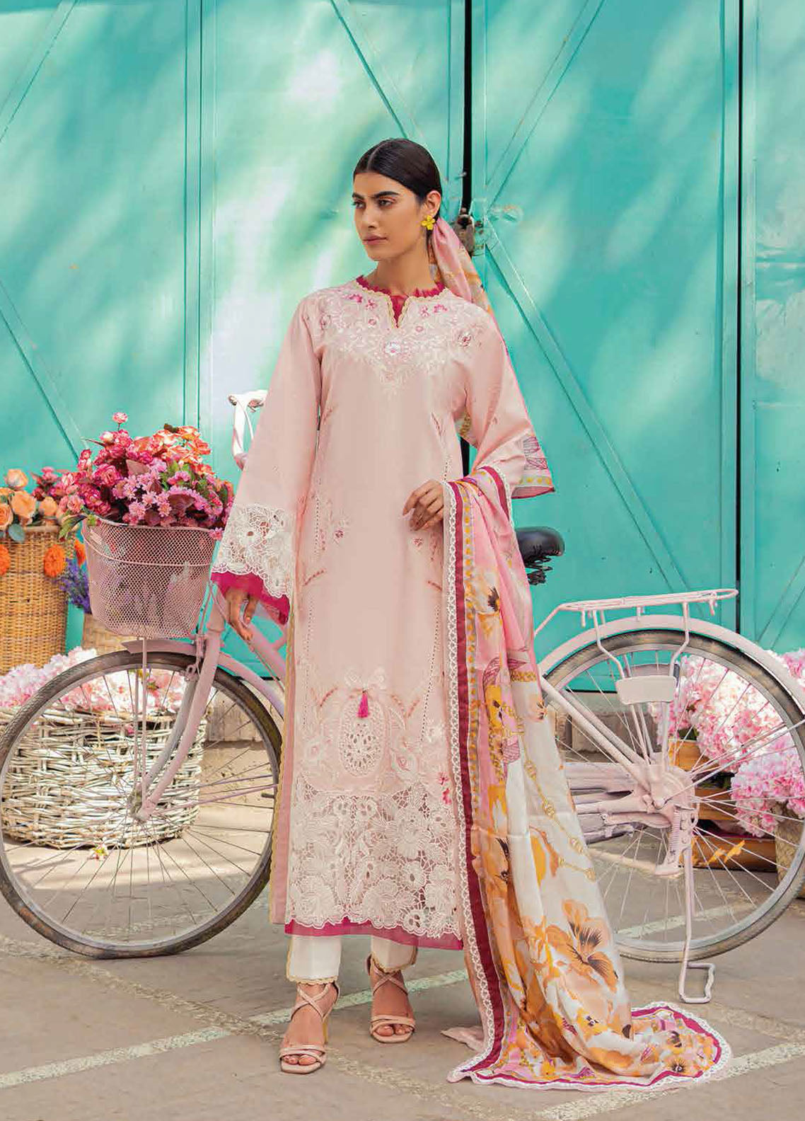 Hemline by Mushq Embroidered Lawn Suits Unstitched 3 Piece MQ23HMS HML23-3B LARA - Spring / Summer Collection