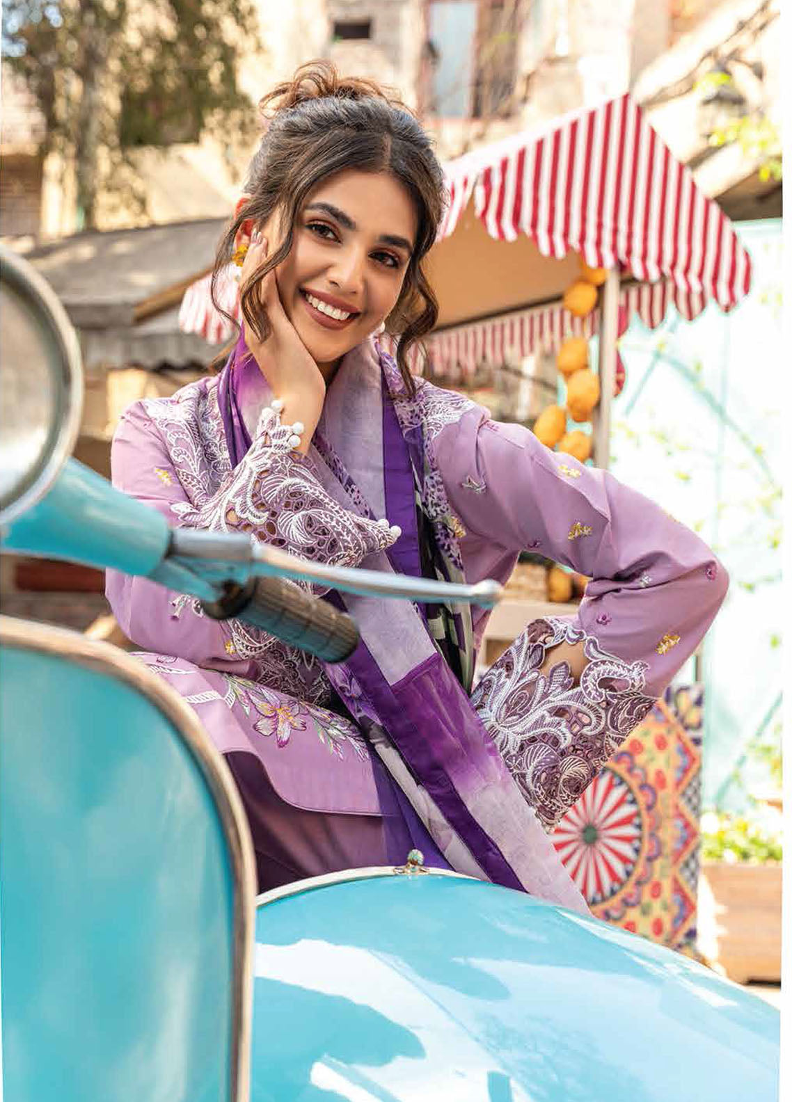 Hemline by Mushq Embroidered Lawn Suits Unstitched 3 Piece MQ23HMS HML23-4A FLAVIA - Spring / Summer Collection