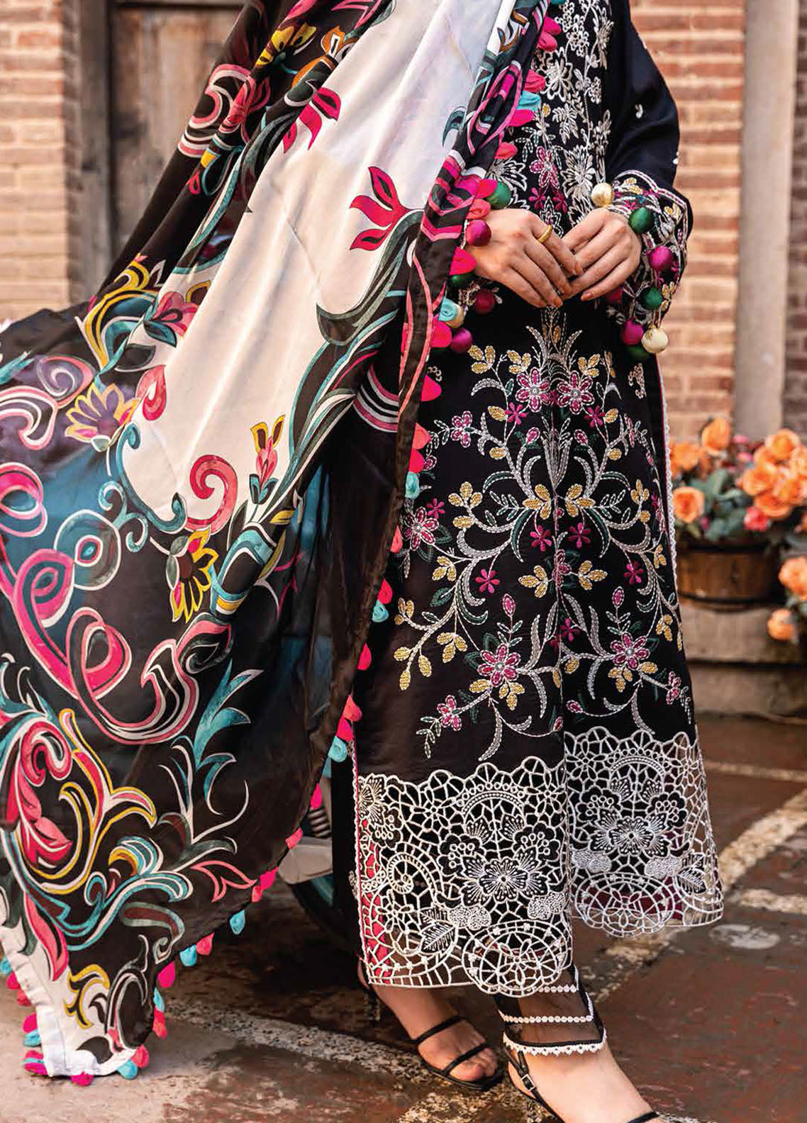 Hemline by Mushq Embroidered Lawn Suits Unstitched 3 Piece MQ23HMS HML23-5A MIA - Spring / Summer Collection