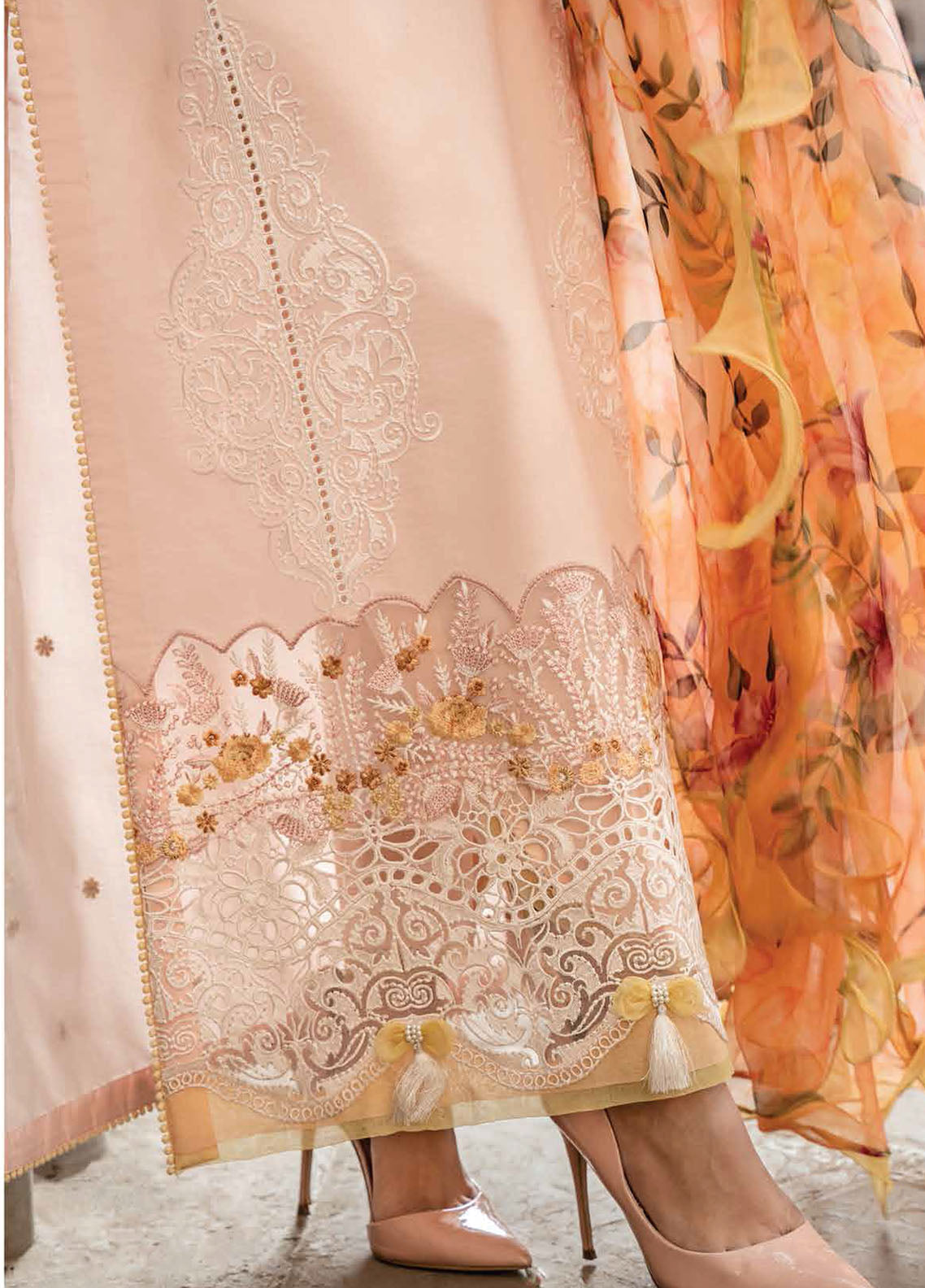 Hemline by Mushq Embroidered Lawn Suits Unstitched 3 Piece MQ23HMS HML23-6A NATALIA - Spring / Summer Collection