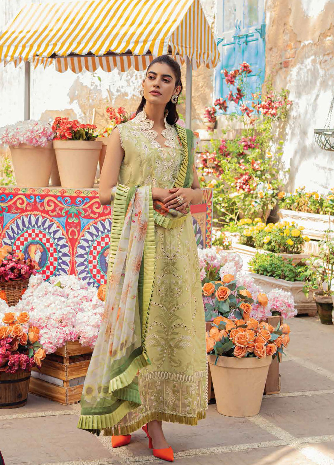 Hemline by Mushq Embroidered Lawn Suits Unstitched 3 Piece MQ23HMS HML23-7A SOFIA - Spring / Summer Collection