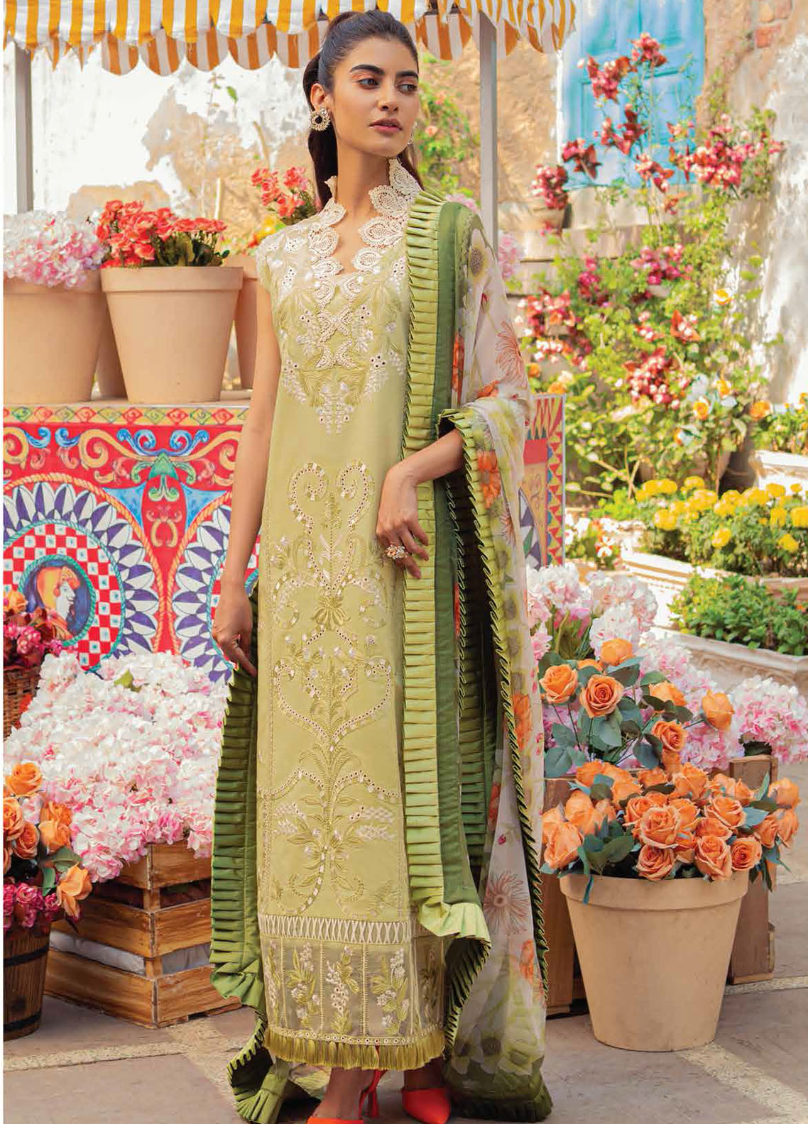 Hemline by Mushq Embroidered Lawn Suits Unstitched 3 Piece MQ23HMS HML23-7A SOFIA - Spring / Summer Collection