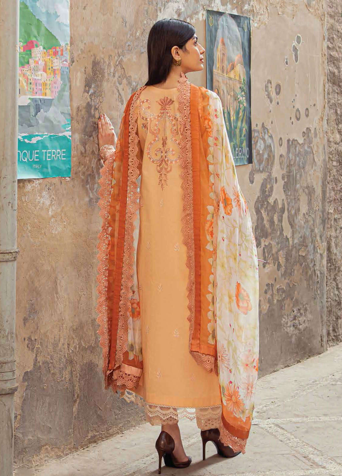 Hemline by Mushq Embroidered Lawn Suits Unstitched 3 Piece MQ23HMS HML23-7B ELISA - Spring / Summer Collection