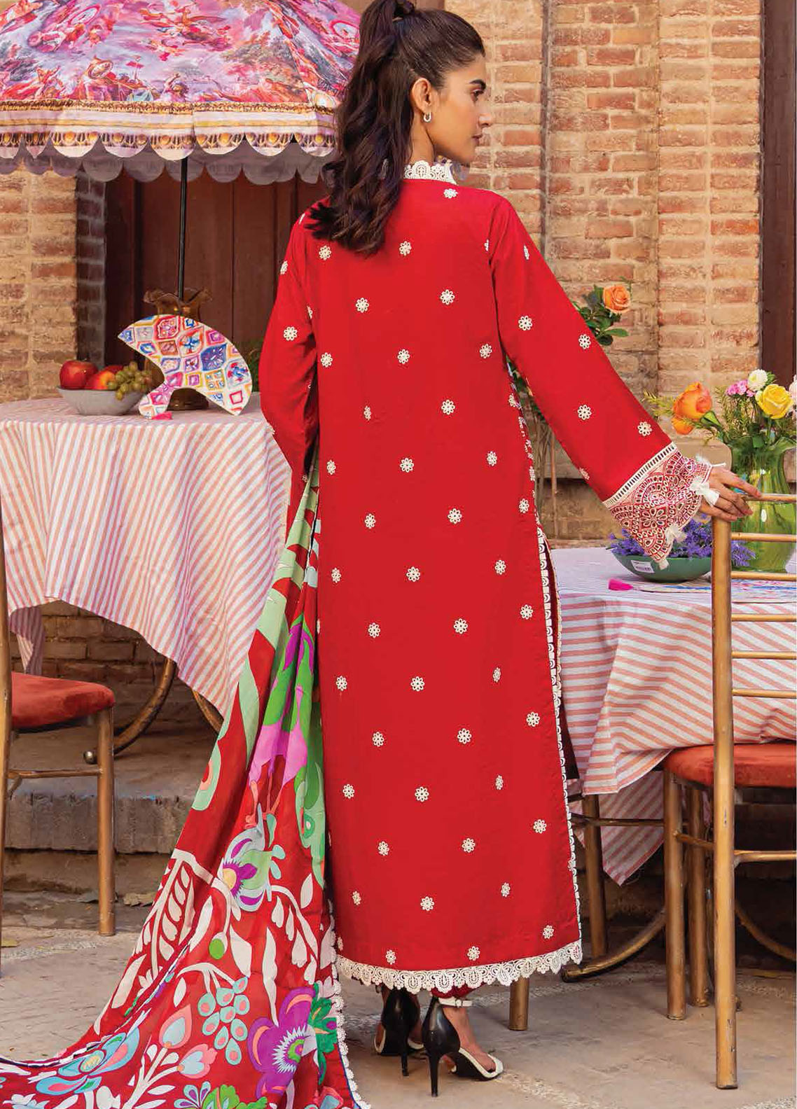 Hemline by Mushq Embroidered Lawn Suits Unstitched 3 Piece MQ23HMS HML23-8B MARIA - Spring / Summer Collection