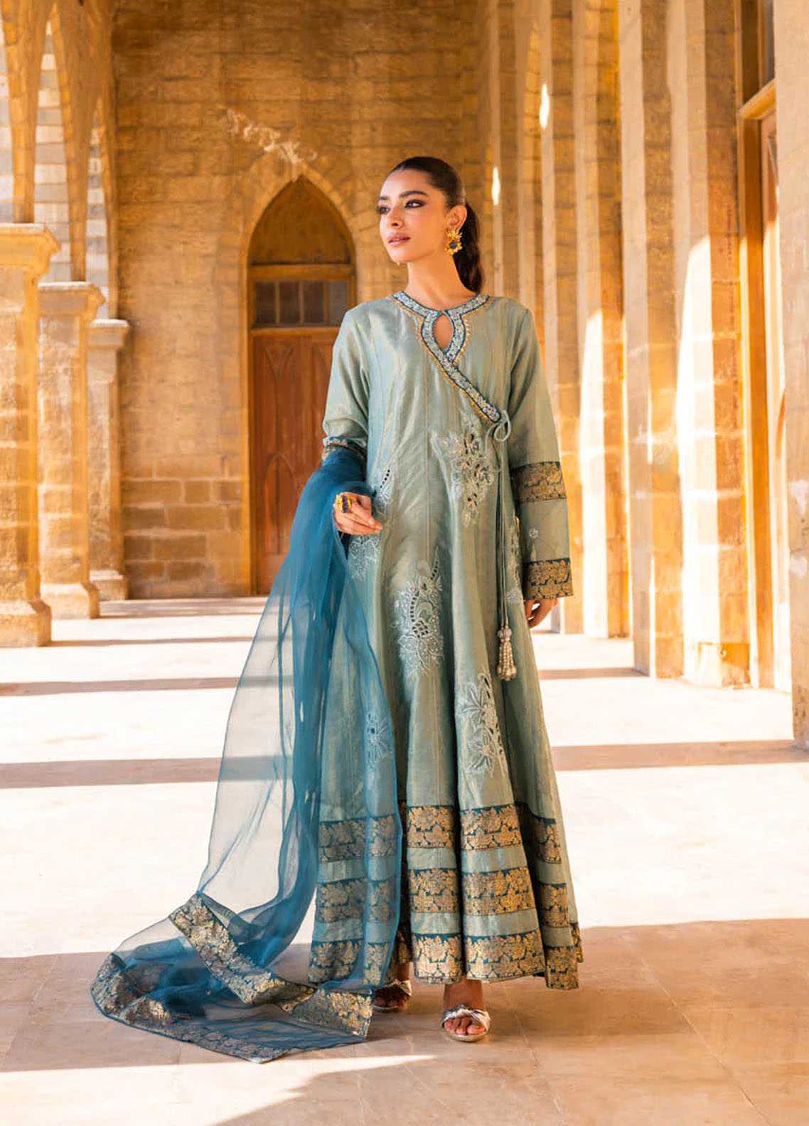 Hue Luxury Pret Khaadi Silk 3 Piece Dress HUE23AF ABSHAAR