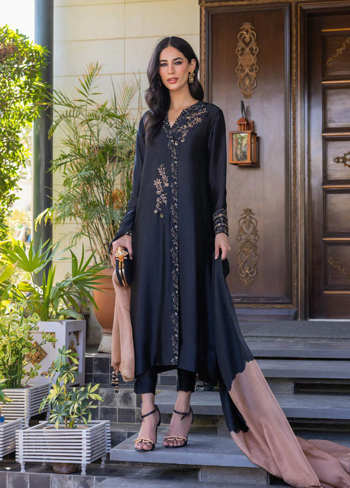Hue Luxury Pret Silk 3 Piece Dress HUE23ME DINSHA