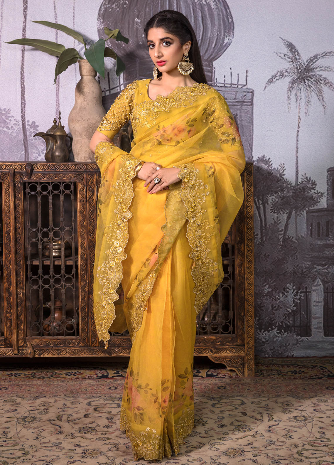 Jahan Aara By Nayab Unstitched Saree Collection 2023 NS-004 Kayseriya