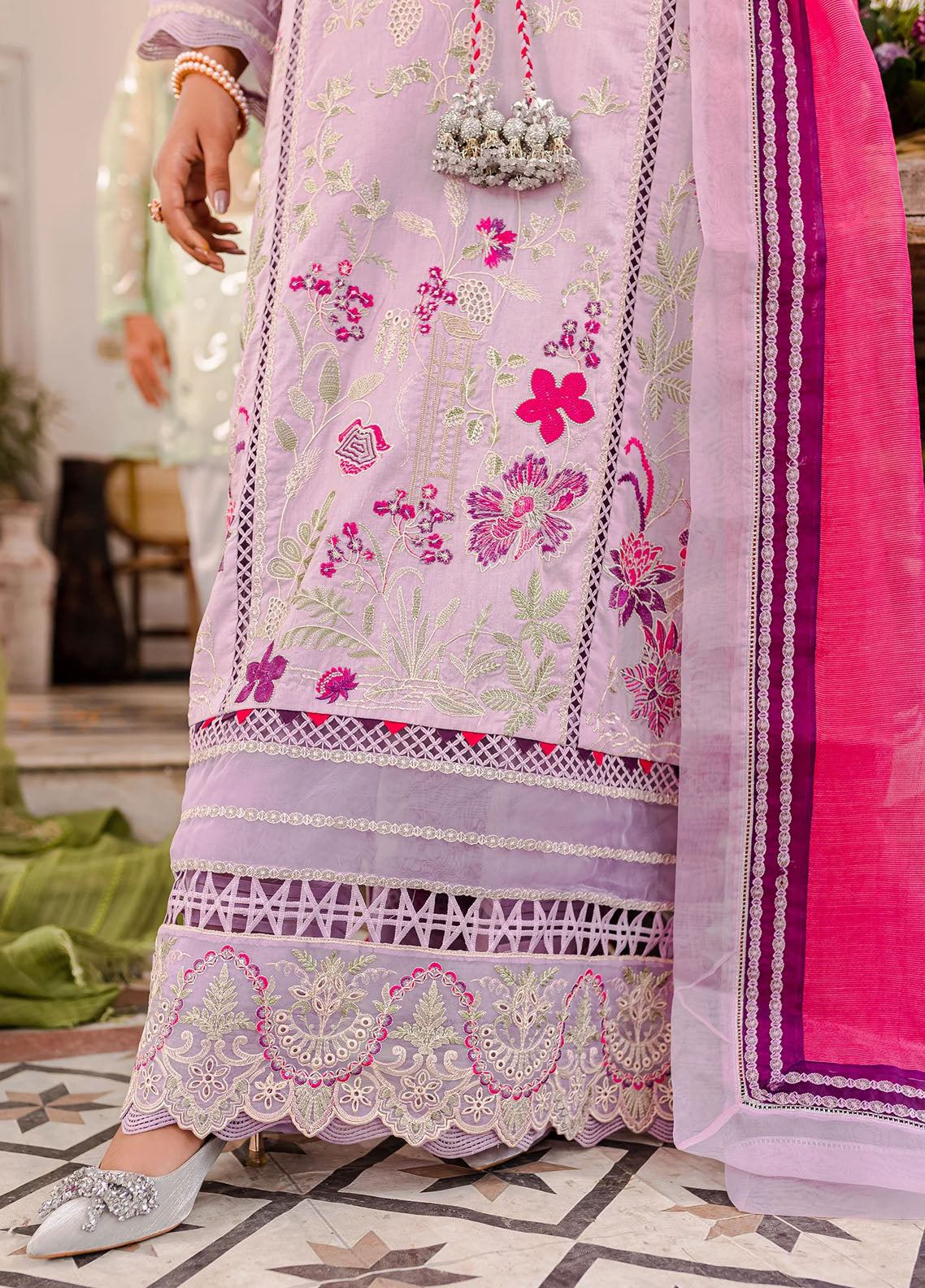 Jashn-e-Eid By Maryum N Maria Unstitched Festive Lawn Collection 2023 MLFD135 Berry