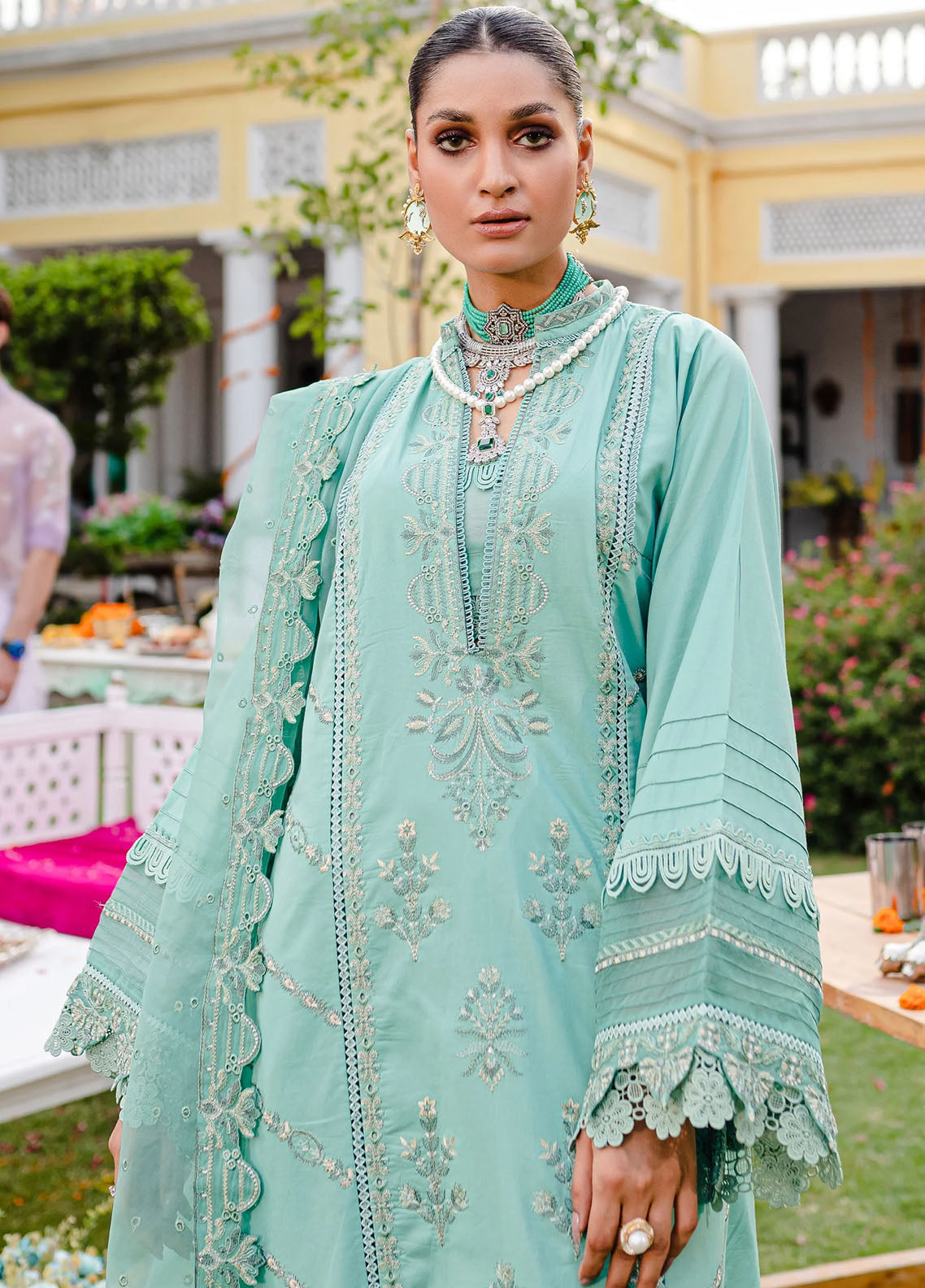 Jashn-e-Eid By Maryum N Maria Unstitched Festive Lawn Collection 2023 MLFD136 Sultriness