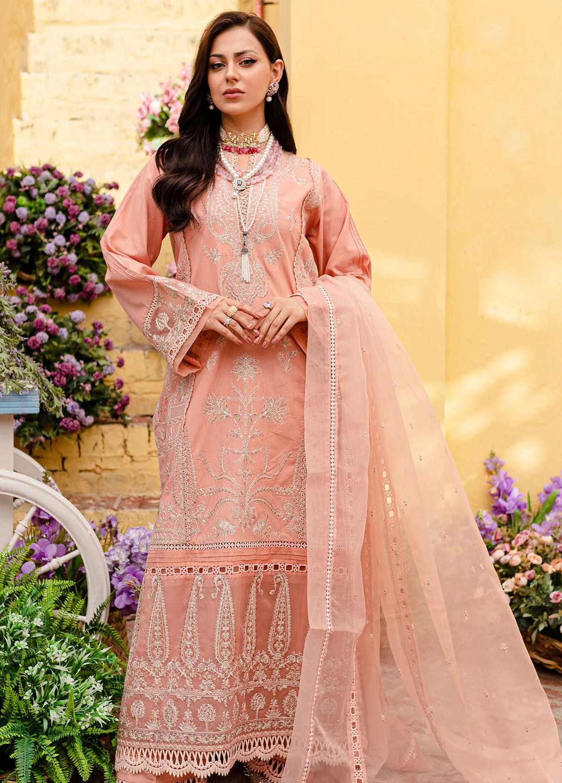 Jashn-e-Eid By Maryum N Maria Unstitched Festive Lawn Collection 2023 MLFD137 Bare Again