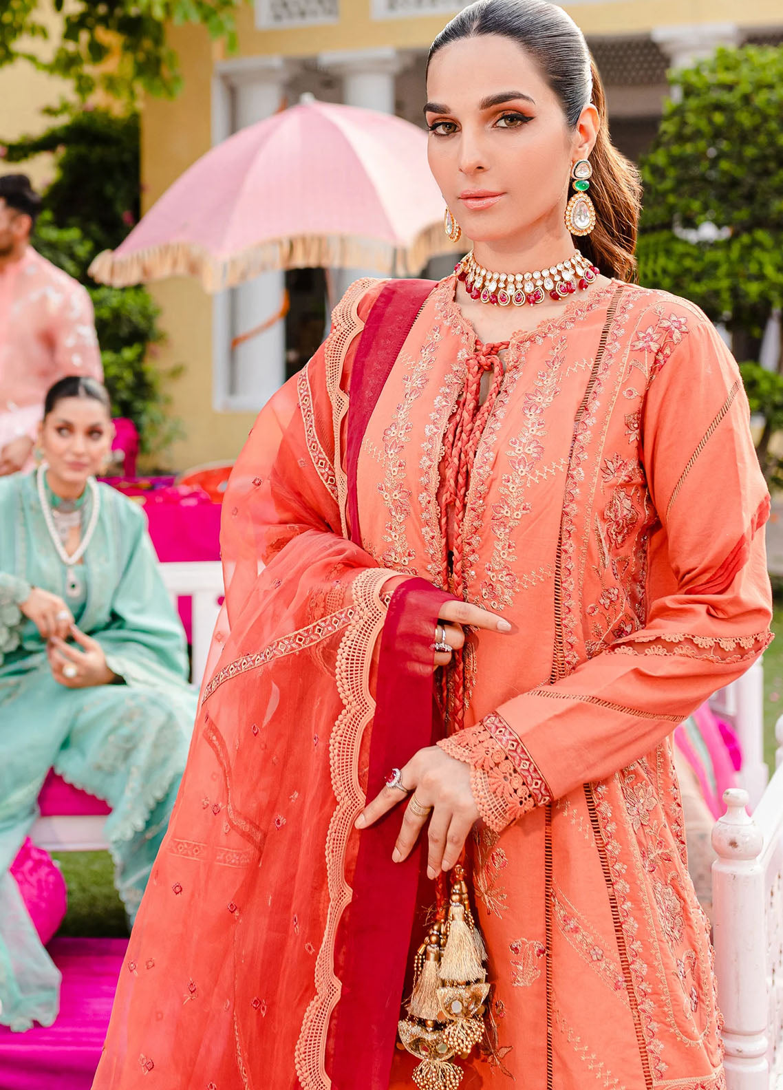 Jashn-e-Eid By Maryum N Maria Unstitched Festive Lawn Collection 2023 MLFD143 Ruby Woo