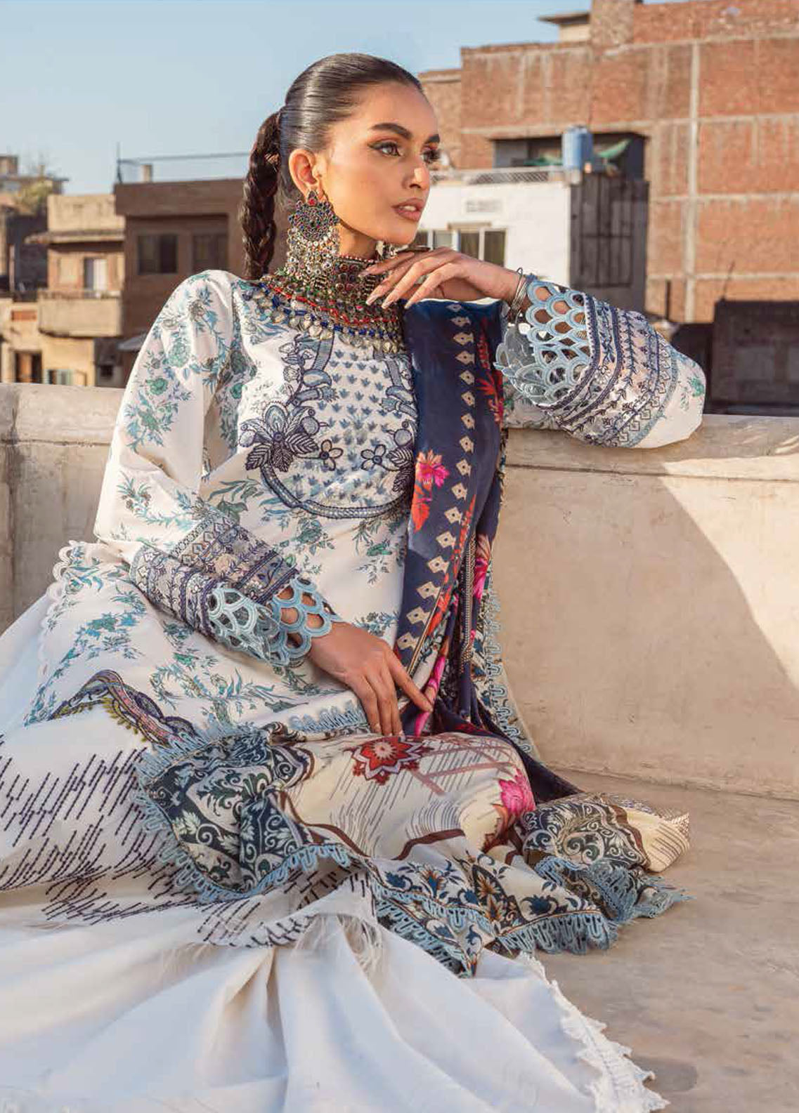 Kinaar by Shiza Hassan Lawn Collection 2023 SHZ-03 Amber