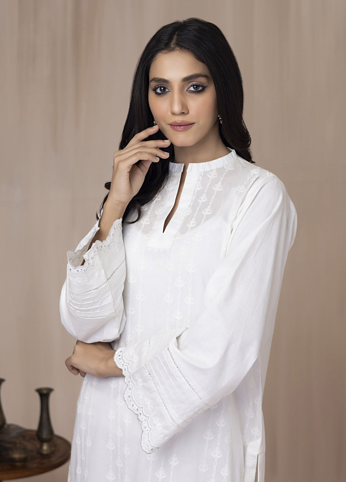 Lakhany Casual Pret Embroidered Cambric Shirt LG-RN-0057-W-EMB-1P