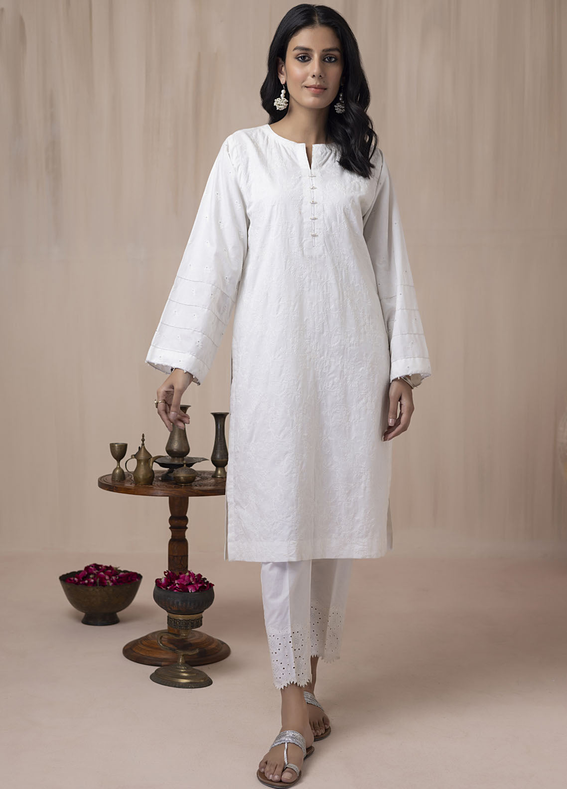 Lakhany Casual Pret Embroidered Cambric Shirt LG-SS-0040-W-EMB-1P