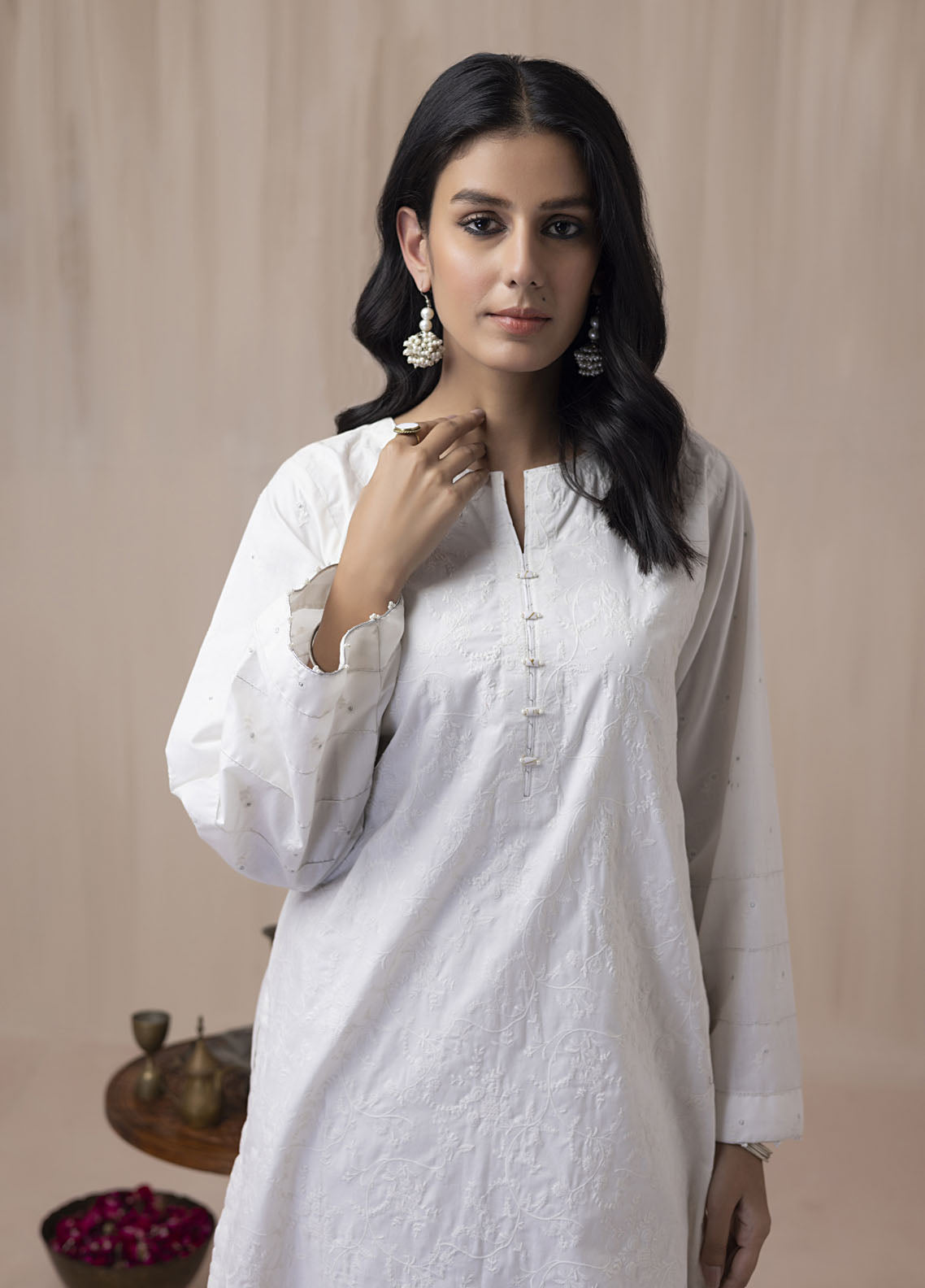 Lakhany Casual Pret Embroidered Cambric Shirt LG-SS-0040-W-EMB-1P